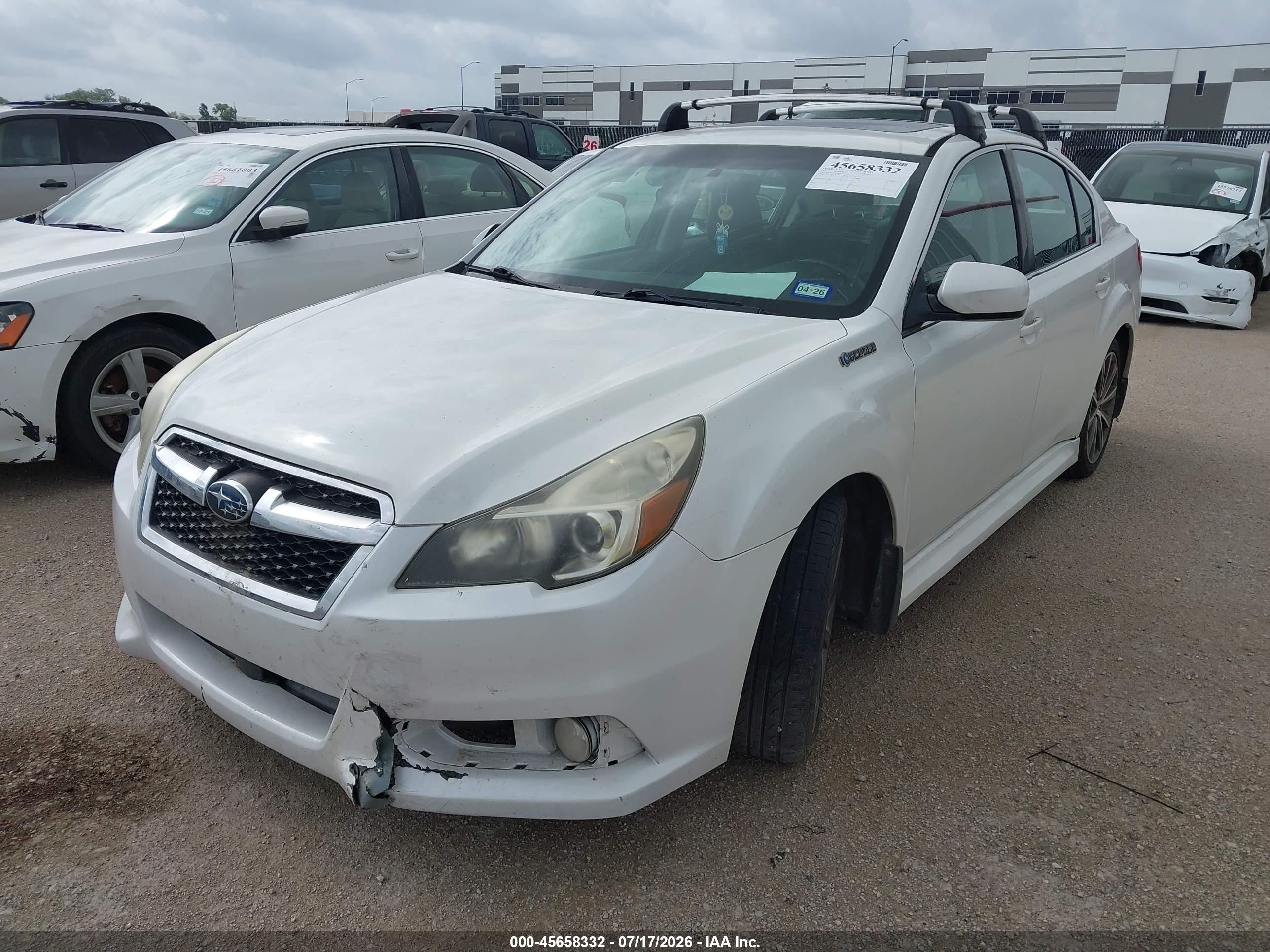 2013 Subaru Legacy 2.5 I Sport White vin: 4S3BMBG62D3025831