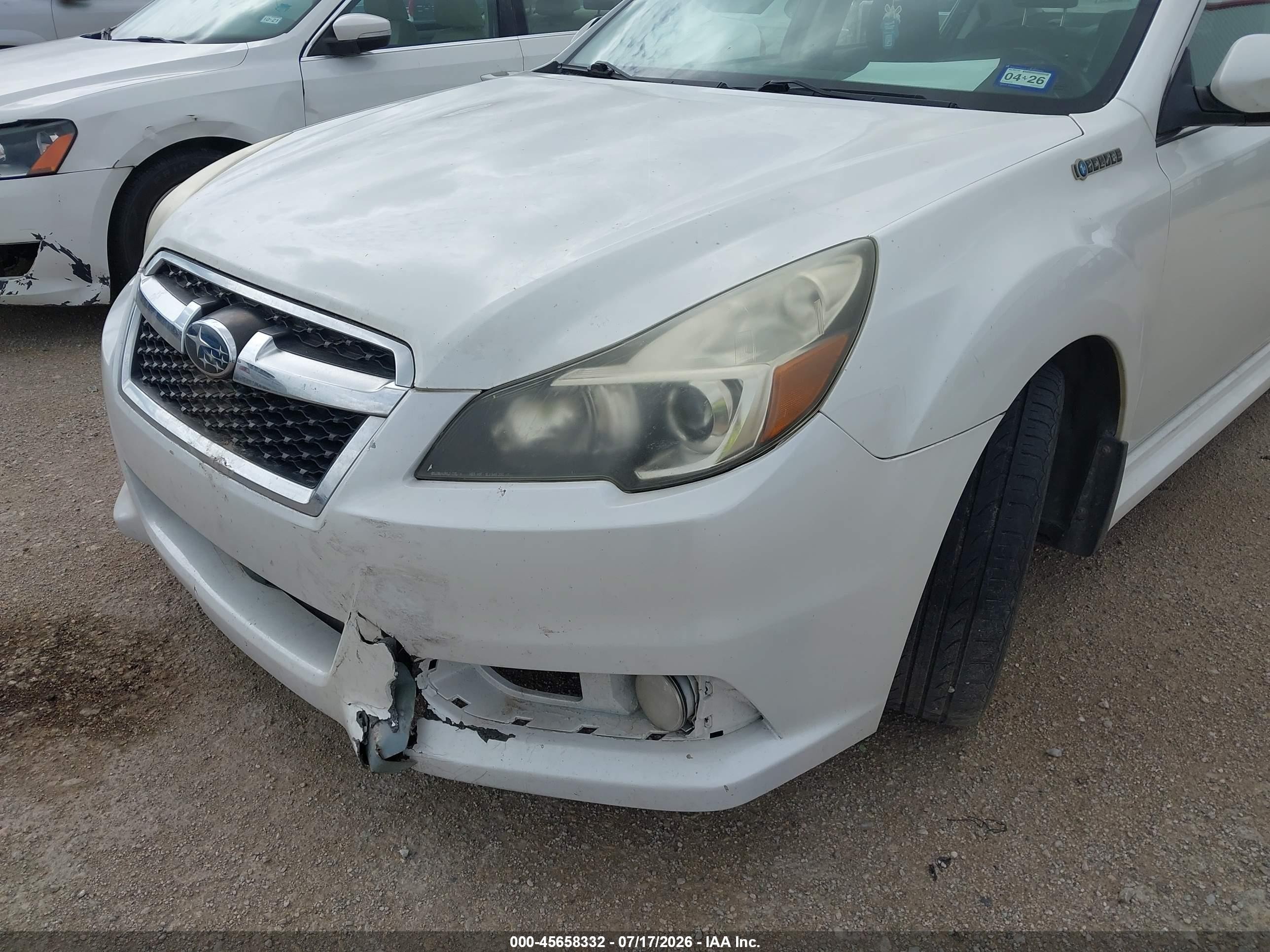 2013 Subaru Legacy 2.5 I Sport White vin: 4S3BMBG62D3025831