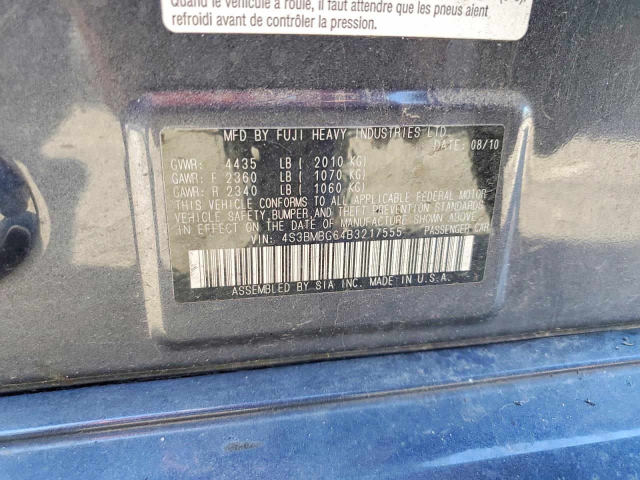 2011 Subaru Legacy 2.5i Premium Gray vin: 4S3BMBG64B3217555