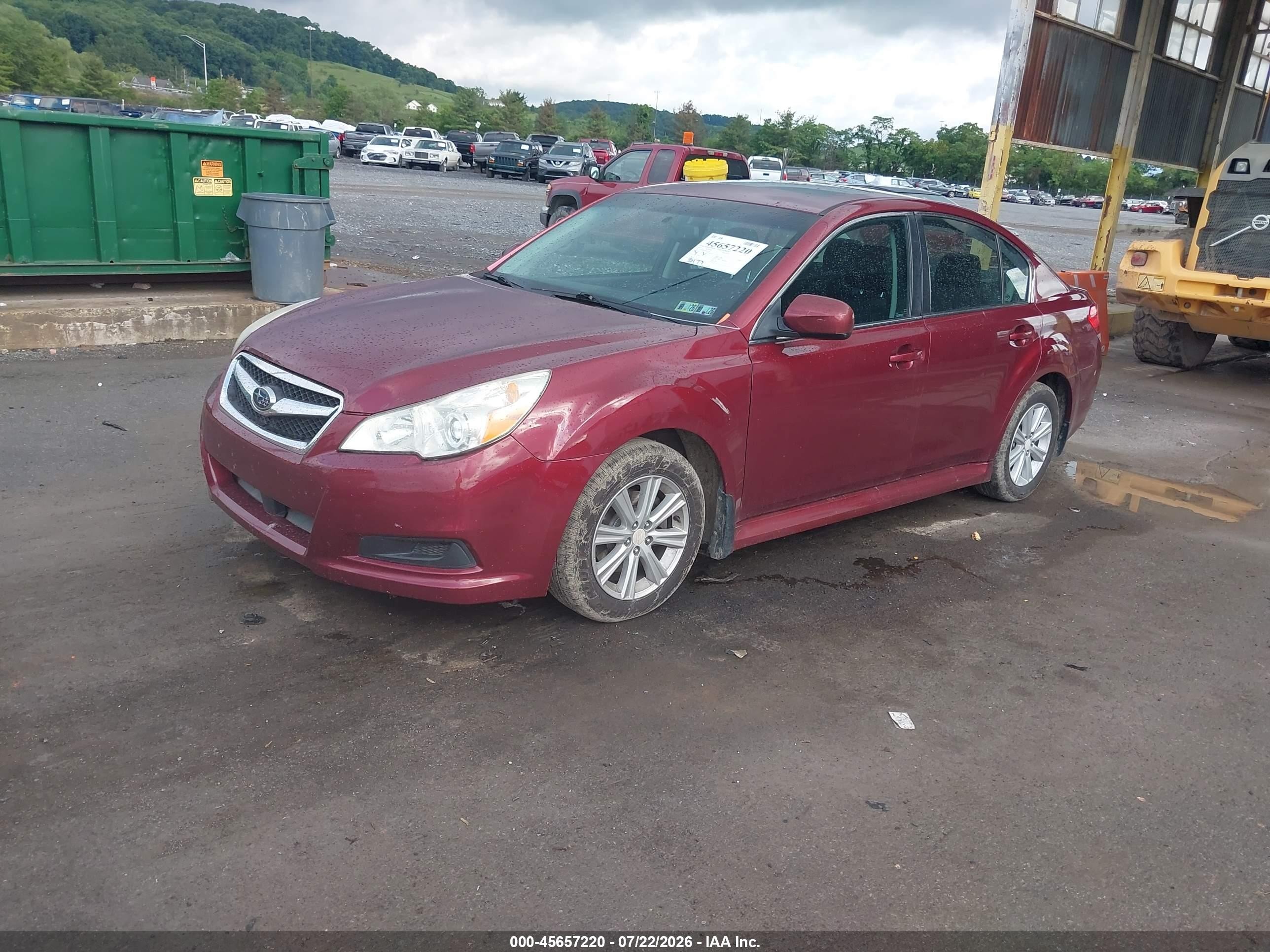 2011 Subaru Legacy 2.5i Premium Red vin: 4S3BMBG64B3252161