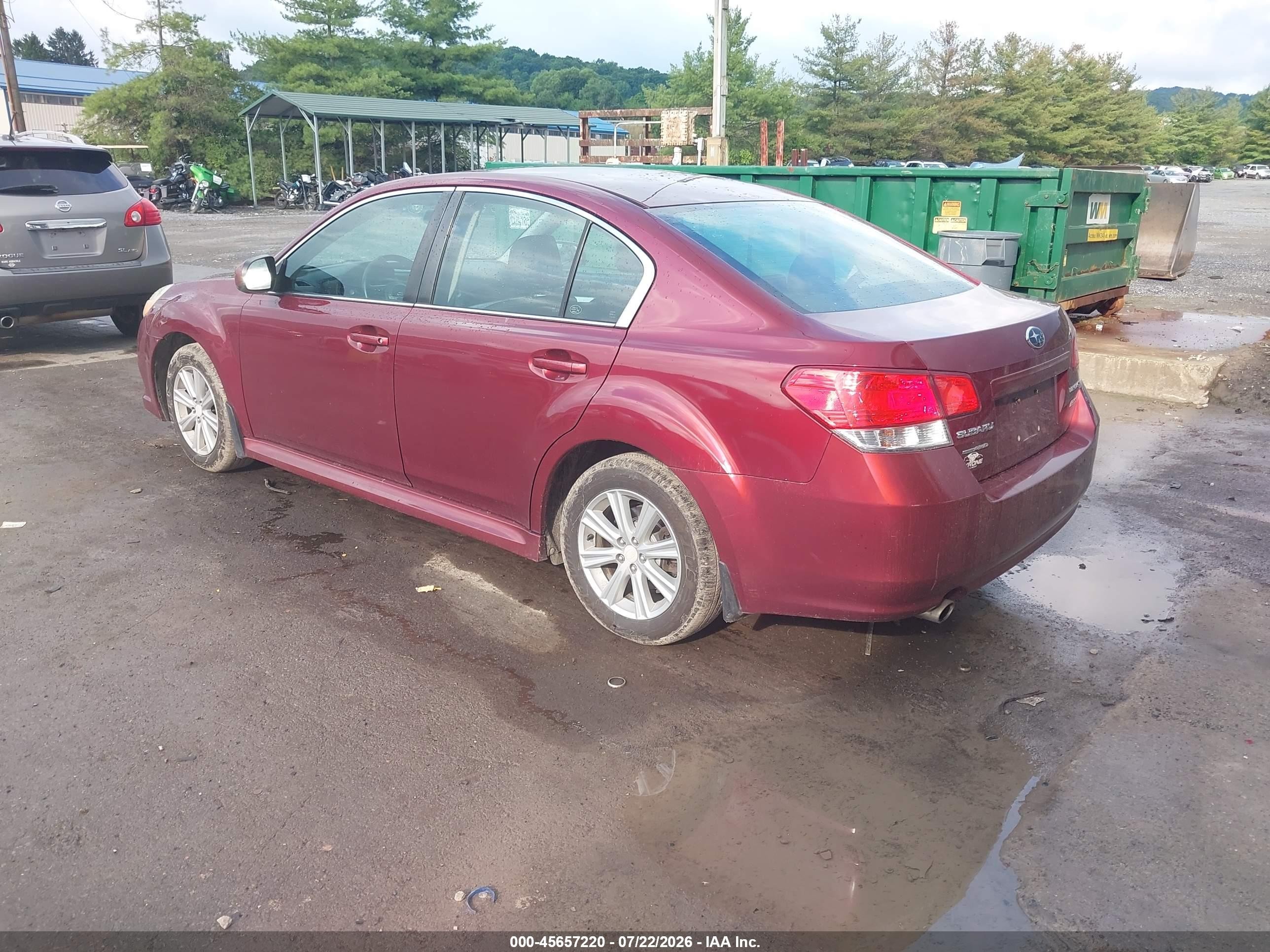 2011 Subaru Legacy 2.5i Premium Red vin: 4S3BMBG64B3252161