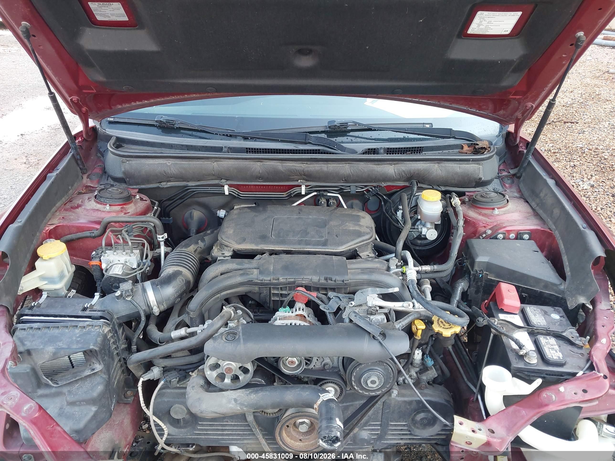 2012 Subaru Legacy 2.5i Premium Red vin: 4S3BMBG66C3036460