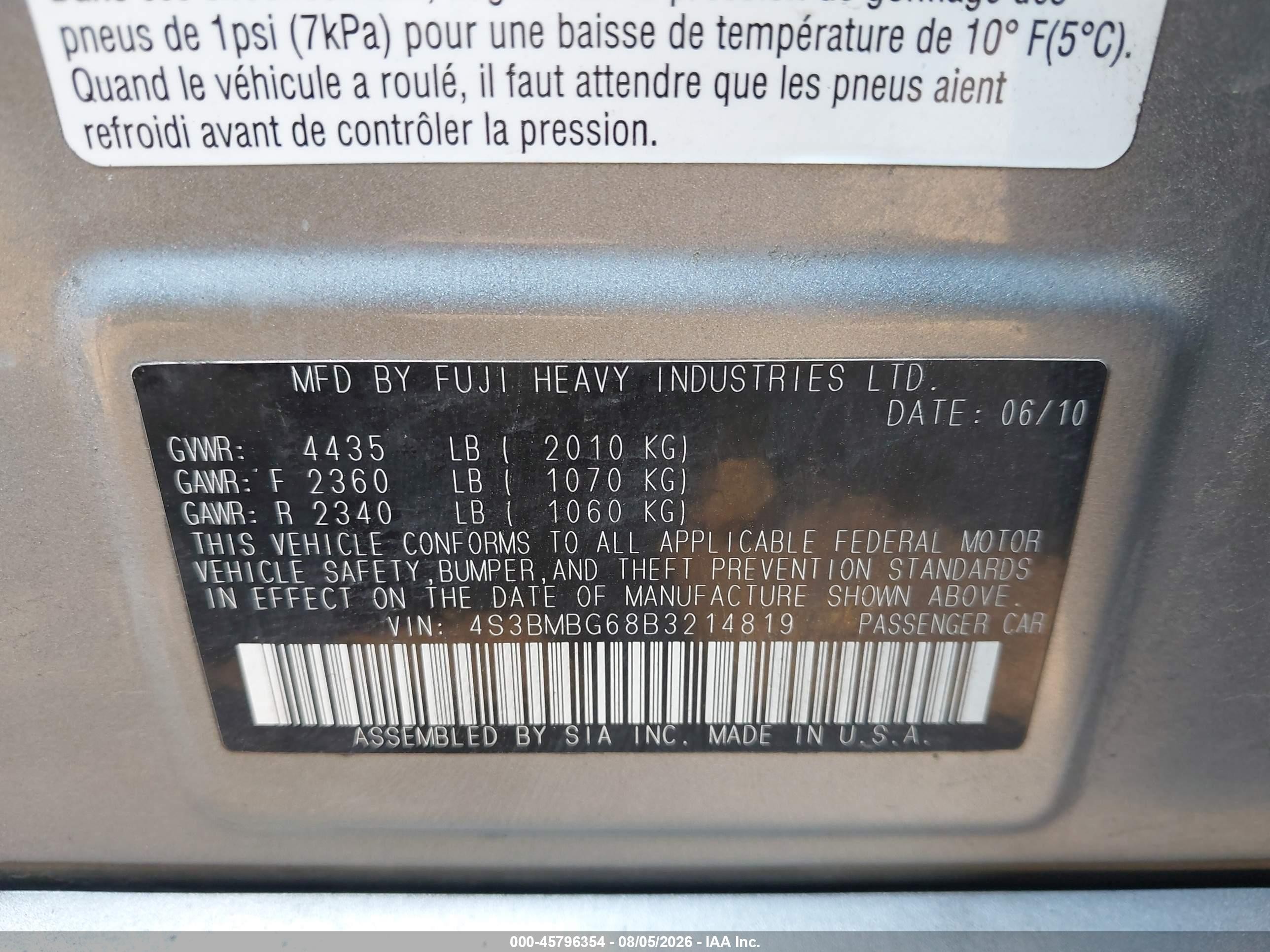 2011 Subaru Legacy 2.5i Premium Silver vin: 4S3BMBG68B3214819