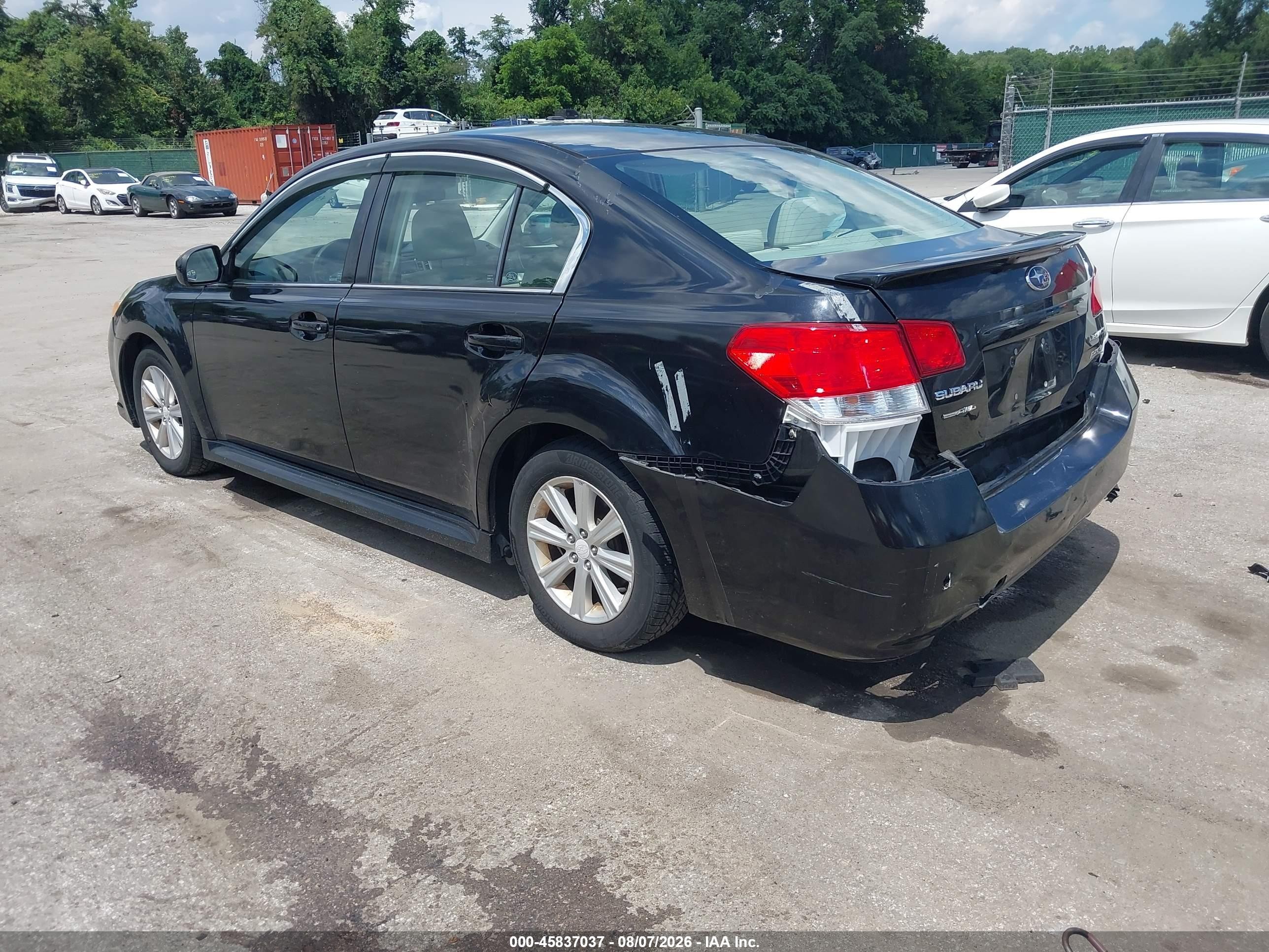 2012 Subaru Legacy 2.5i Premium Black vin: 4S3BMBG69C3018020