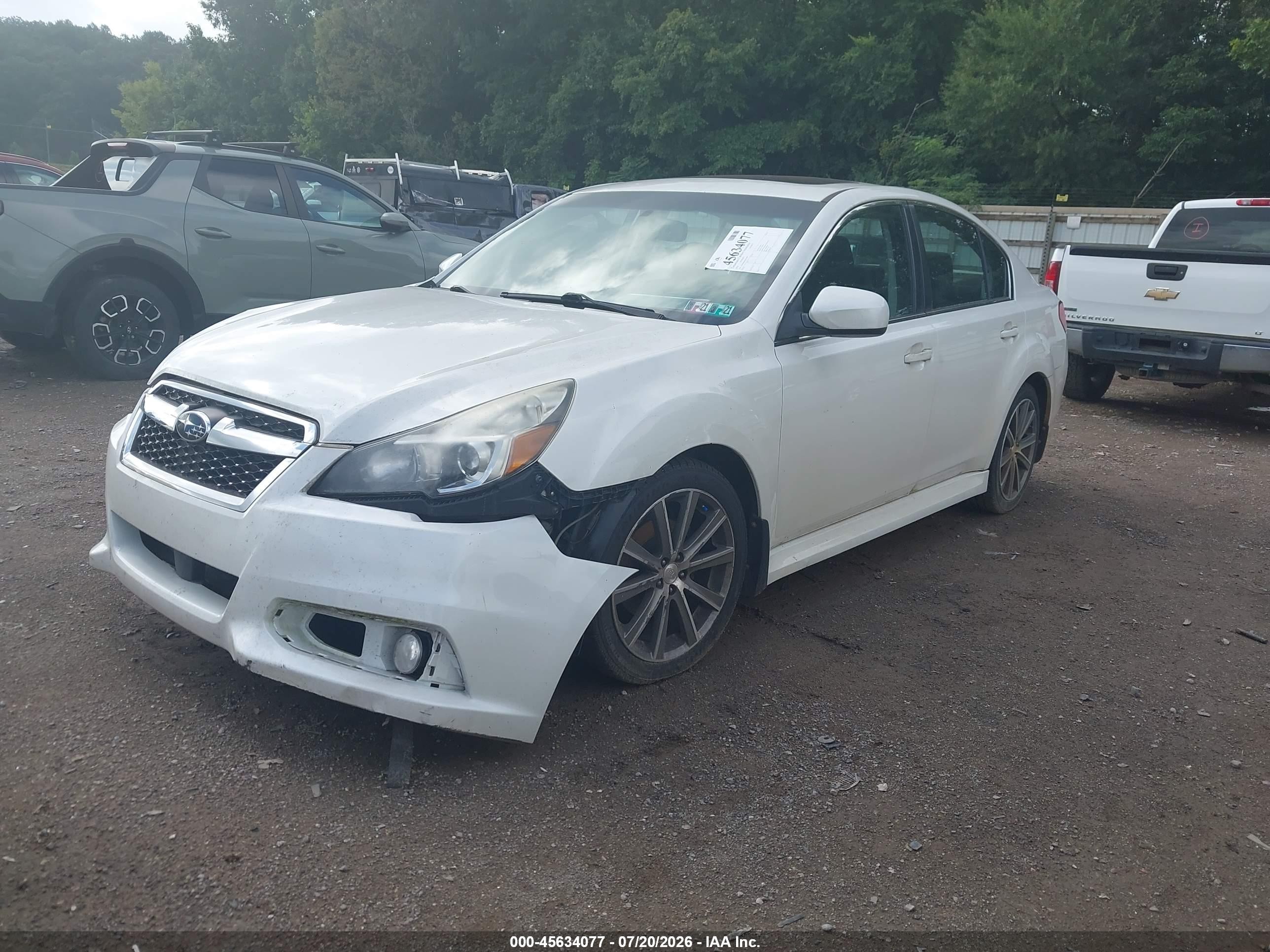 2014 Subaru Legacy 2.5 I Sport White vin: 4S3BMBH64E3012689