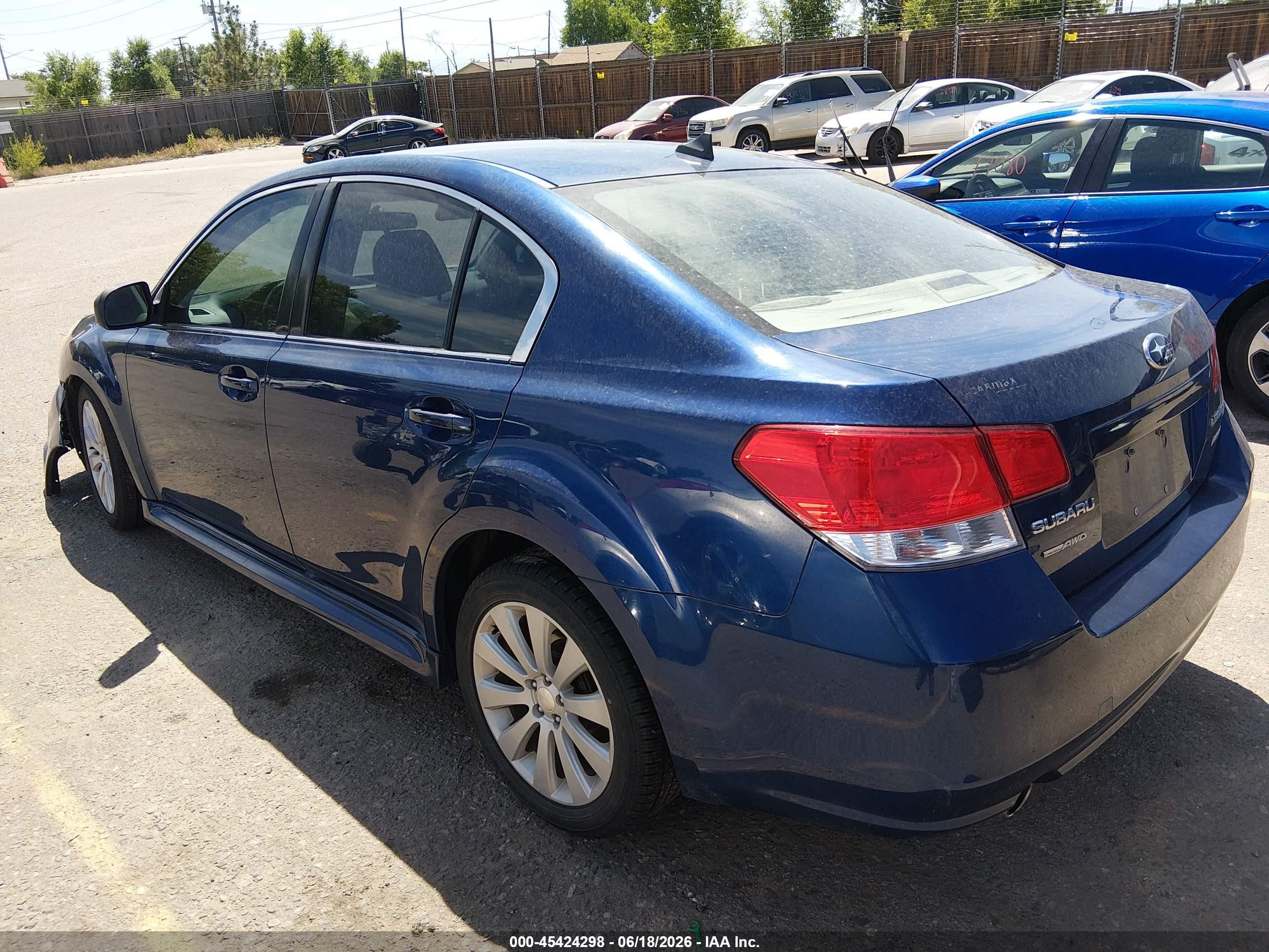2011 Subaru Legacy 2.5i Limited Blue vin: 4S3BMBJ65B3222966