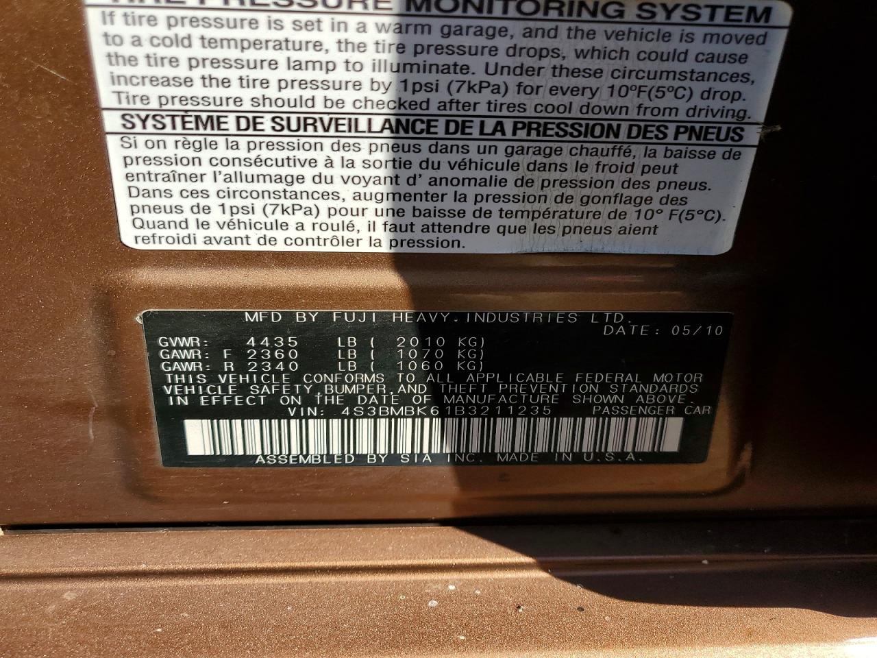 2011 Subaru Legacy 2.5i Limited Brown vin: 4S3BMBK61B3211235