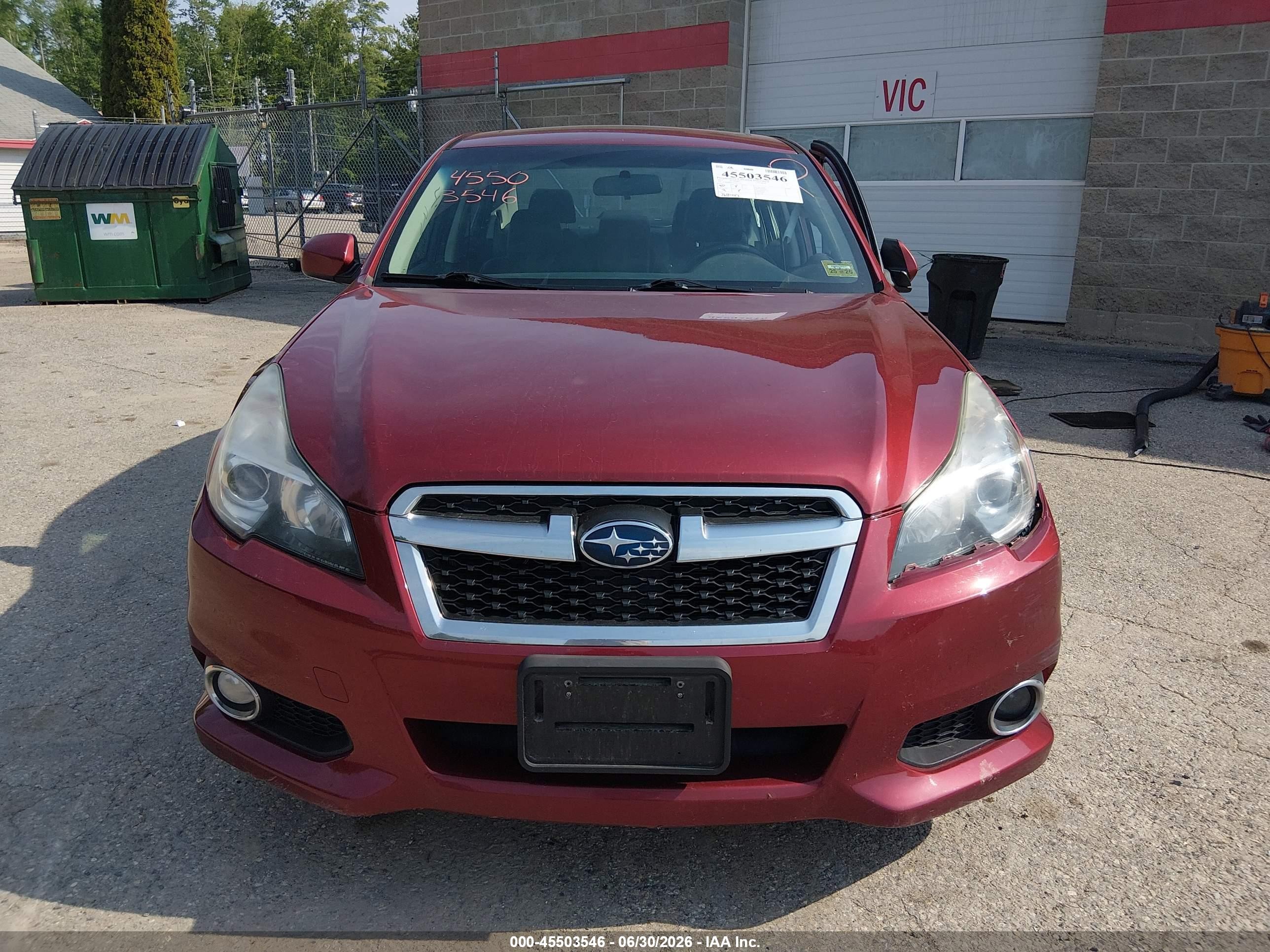 2013 Subaru Legacy 2.5i Limited Red vin: 4S3BMBK61D3027156