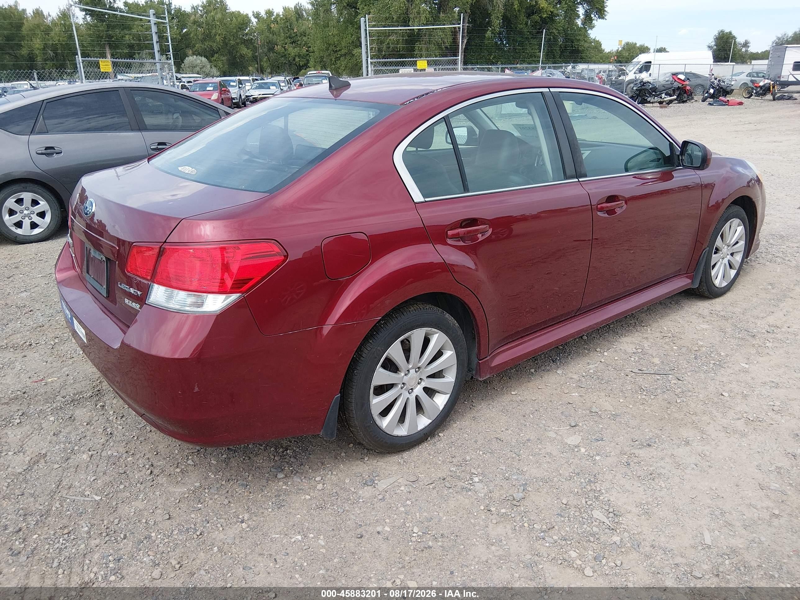2011 Subaru Legacy 2.5i Limited Red vin: 4S3BMBK63B3234063