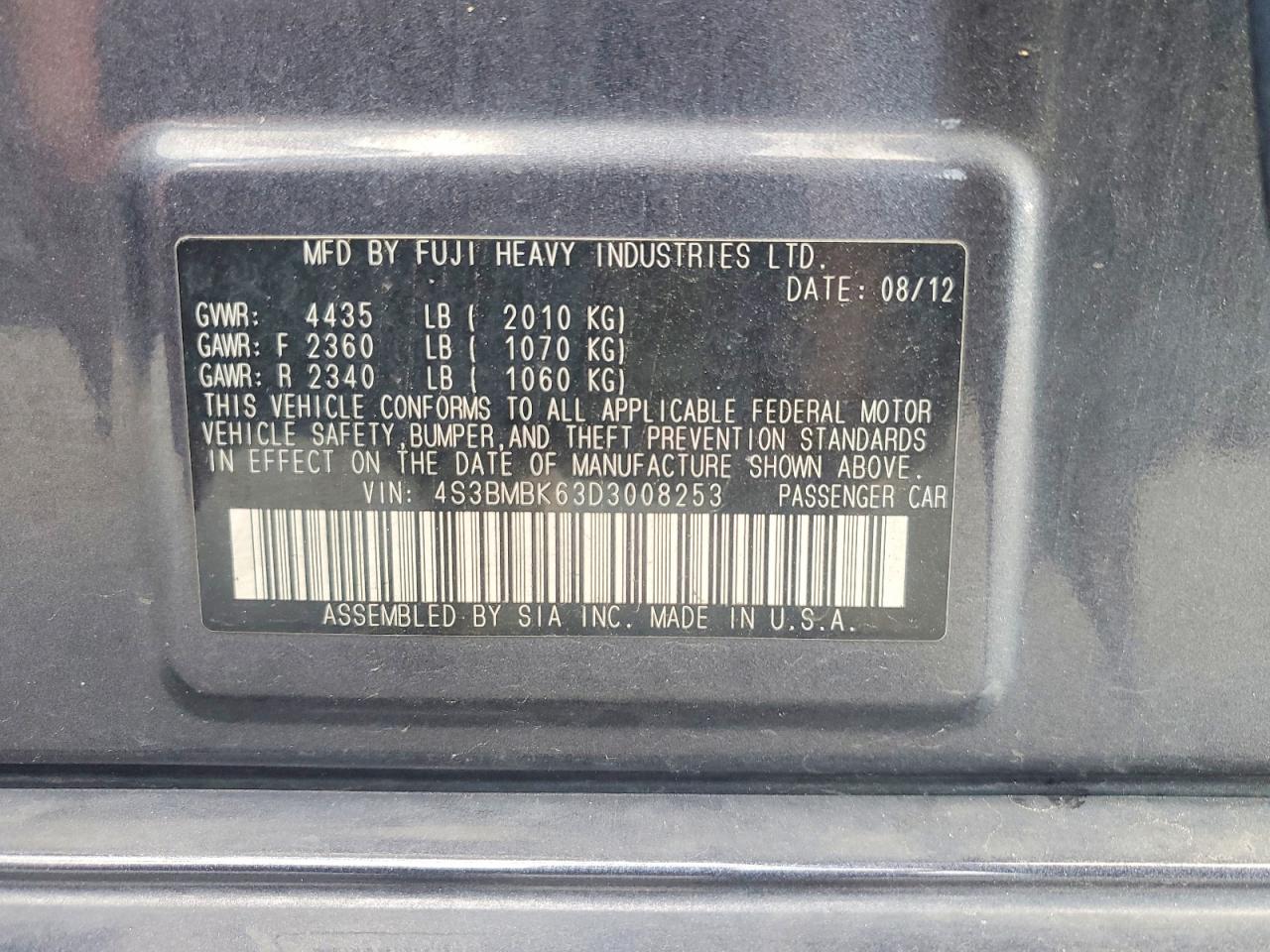 2013 Subaru Legacy 2.5i Limited Черный vin: 4S3BMBK63D3008253