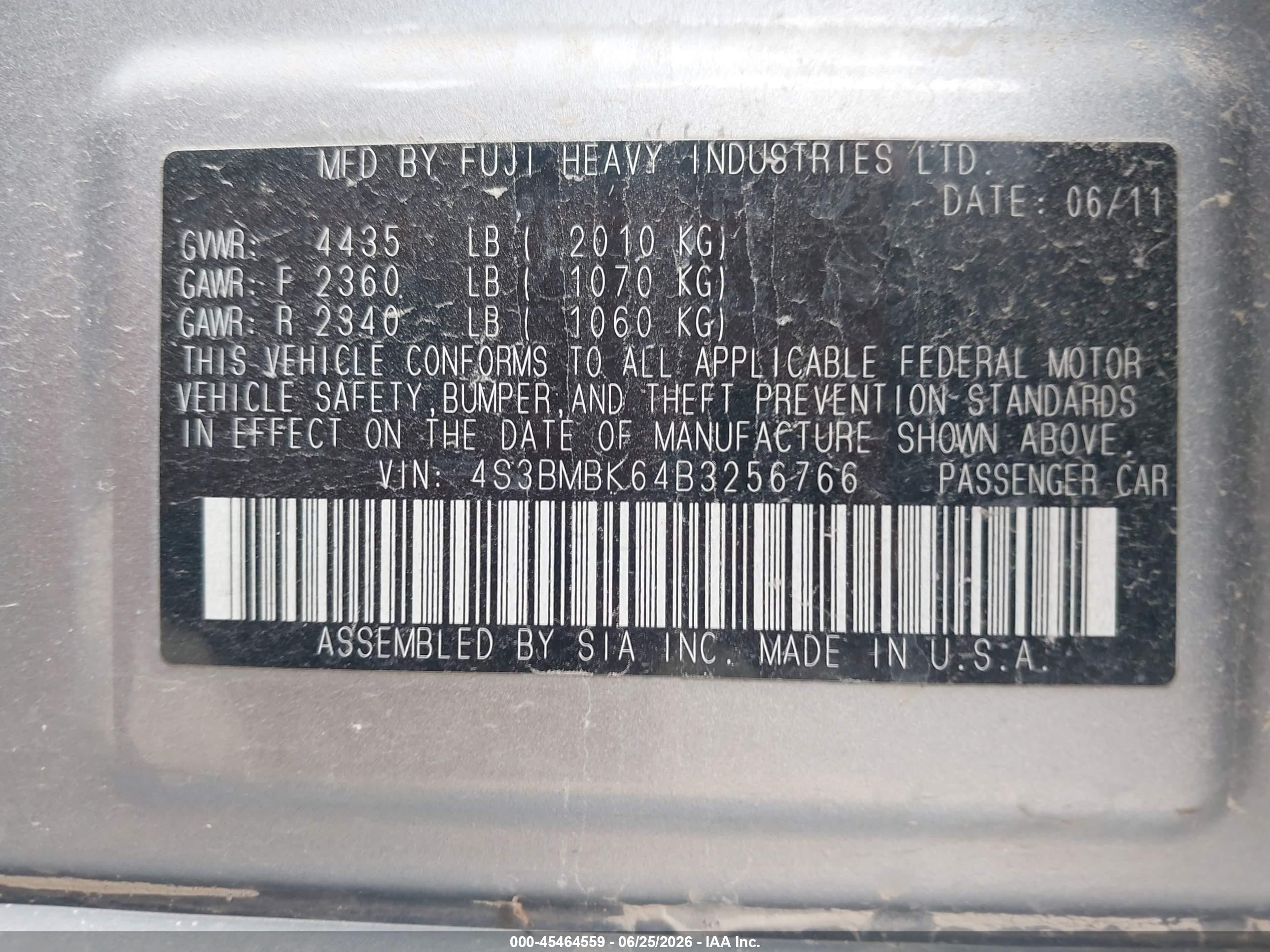 2011 Subaru Legacy 2.5i Limited Silver vin: 4S3BMBK64B3256766