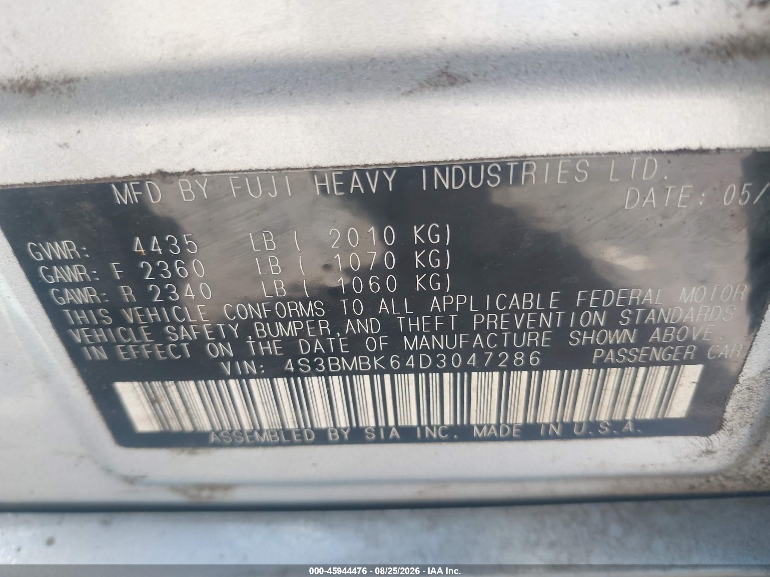 2013 Subaru Legacy 2.5i Limited Серебряный vin: 4S3BMBK64D3047286
