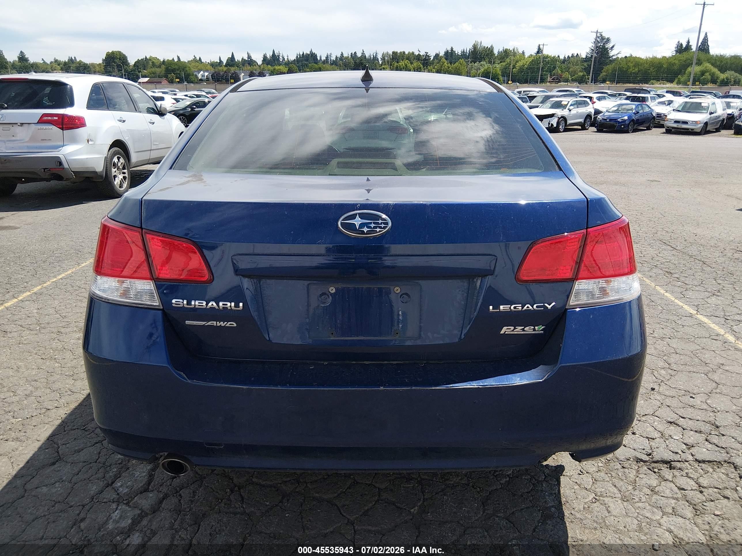 2011 Subaru Legacy 2.5i Limited Blue vin: 4S3BMBK65B3247381