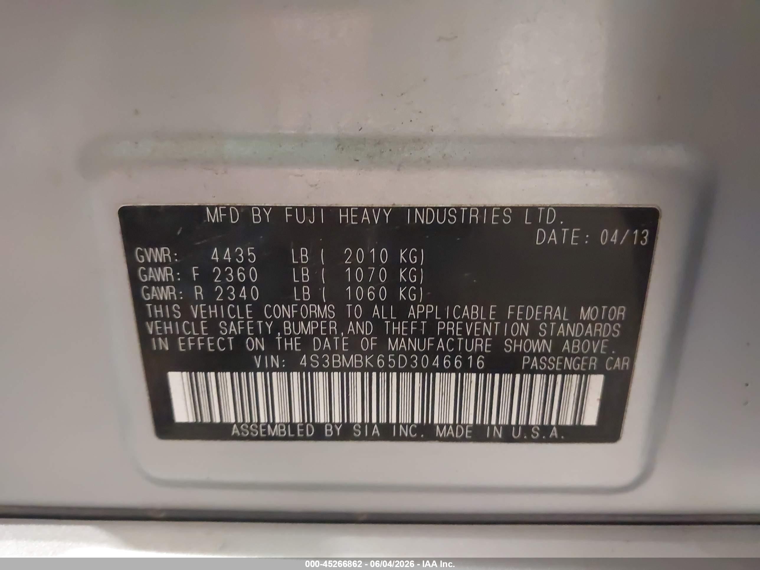 2013 Subaru Legacy 2.5i Limited Silver vin: 4S3BMBK65D3046616