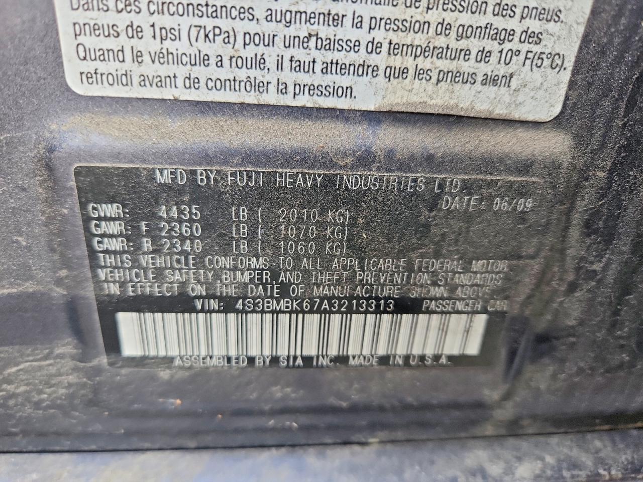 2010 Subaru Legacy 2.5i Limited Gray vin: 4S3BMBK67A3213313