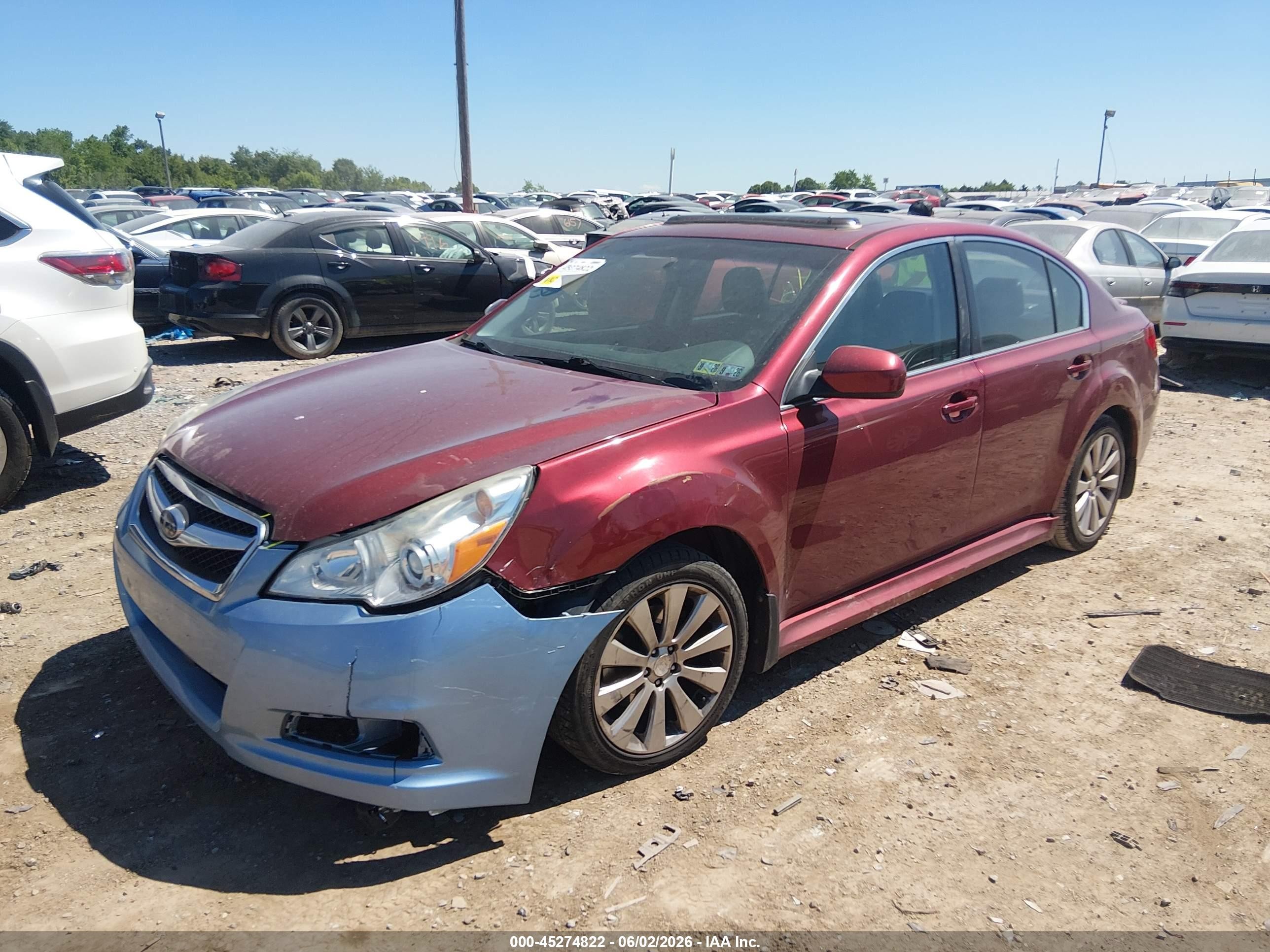 2010 Subaru Legacy 2.5i Limited Red vin: 4S3BMBK67A3223534