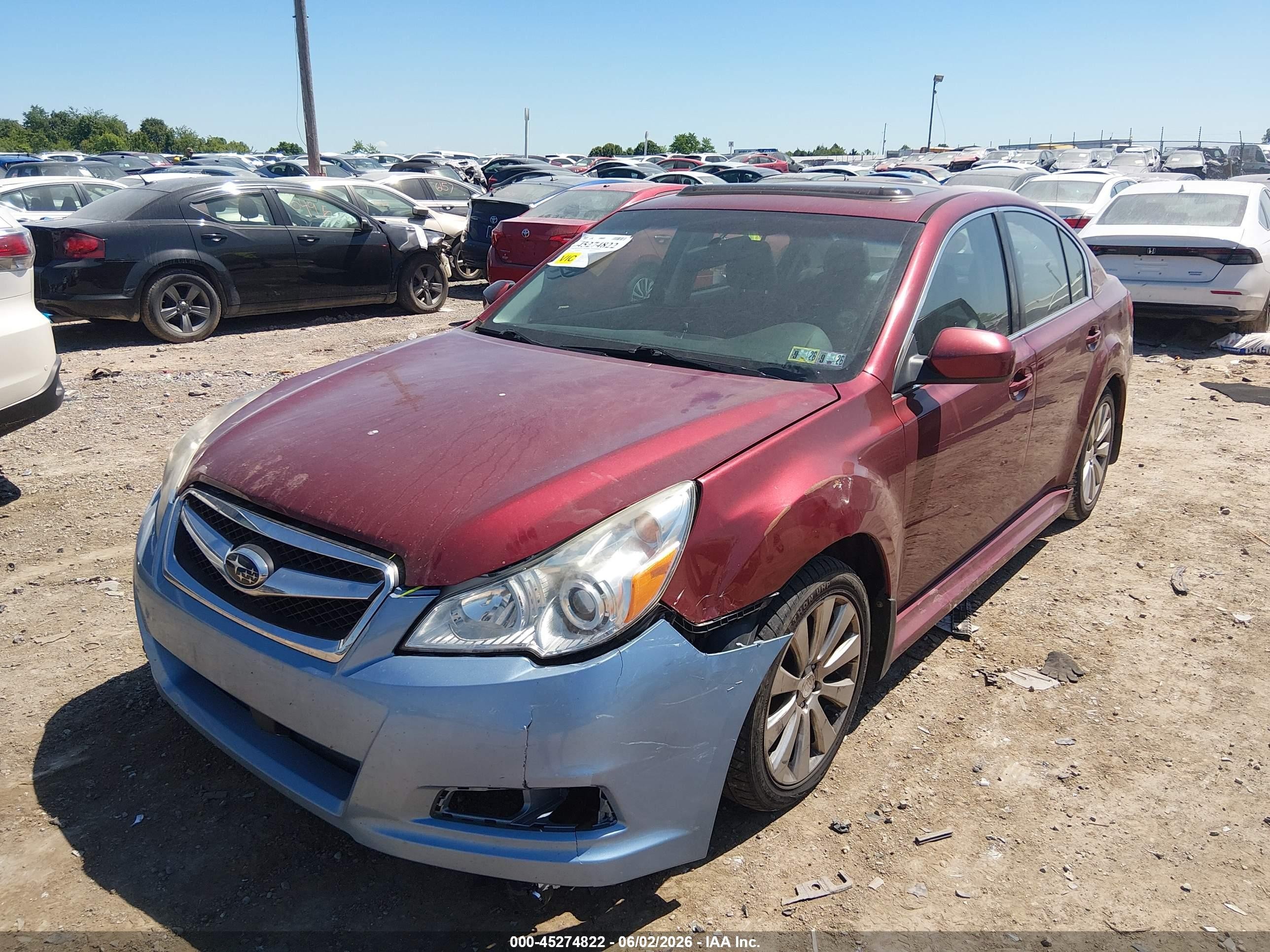 2010 Subaru Legacy 2.5i Limited Red vin: 4S3BMBK67A3223534