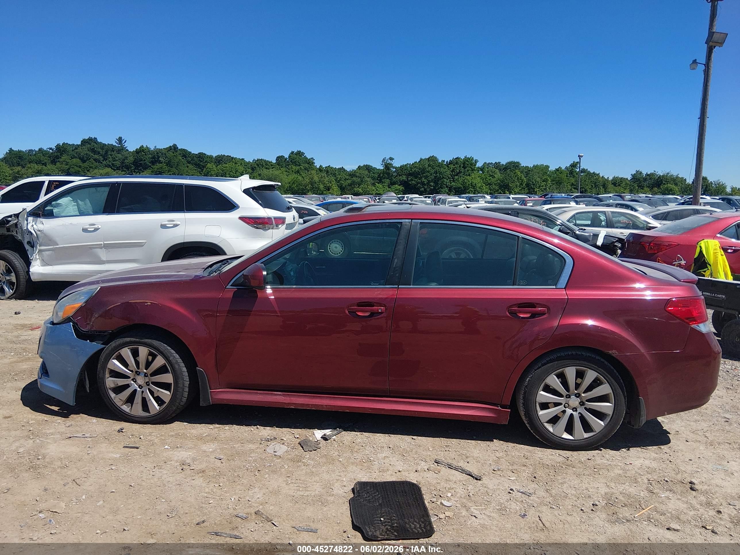 2010 Subaru Legacy 2.5i Limited Red vin: 4S3BMBK67A3223534