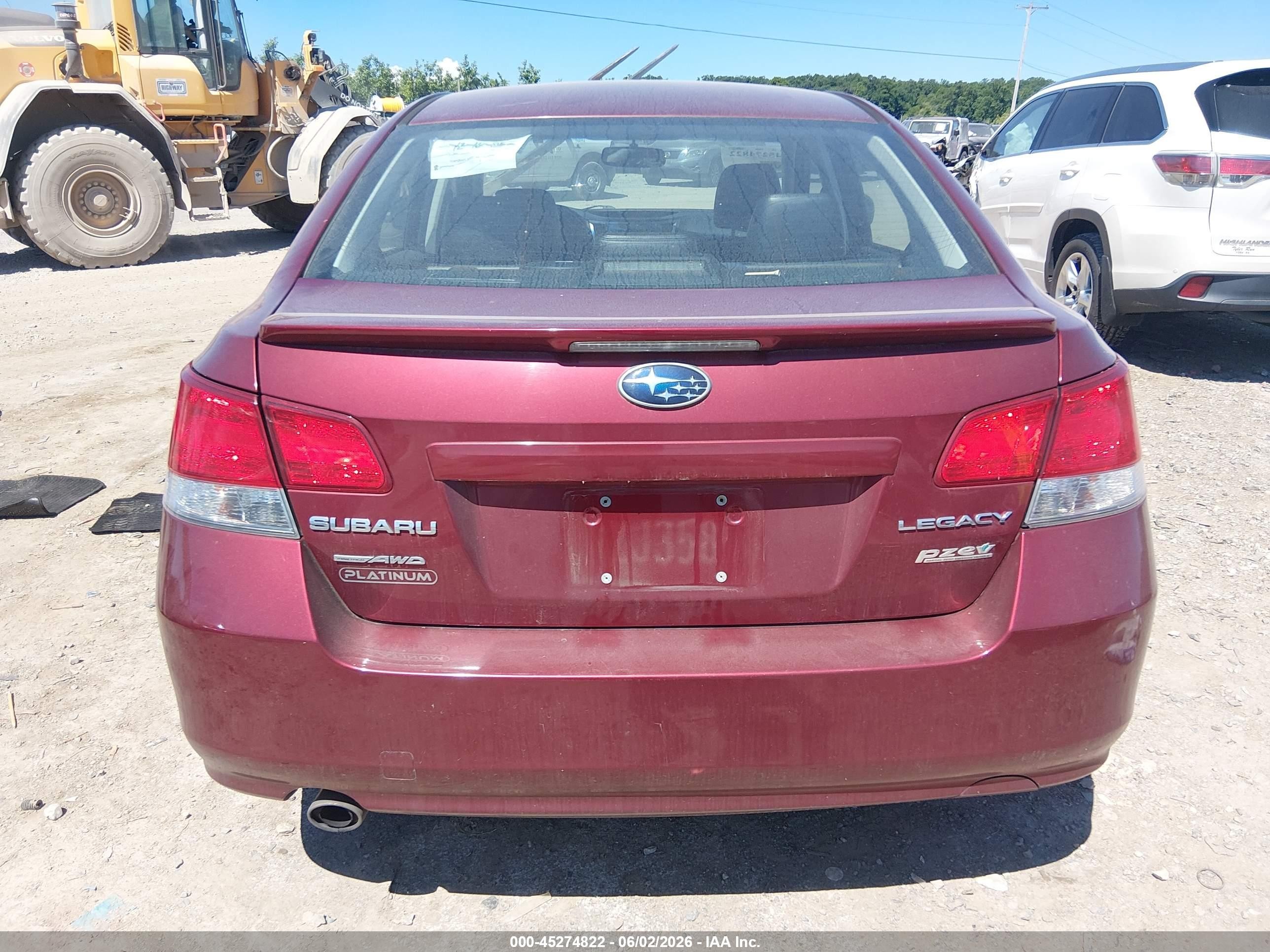 2010 Subaru Legacy 2.5i Limited Red vin: 4S3BMBK67A3223534