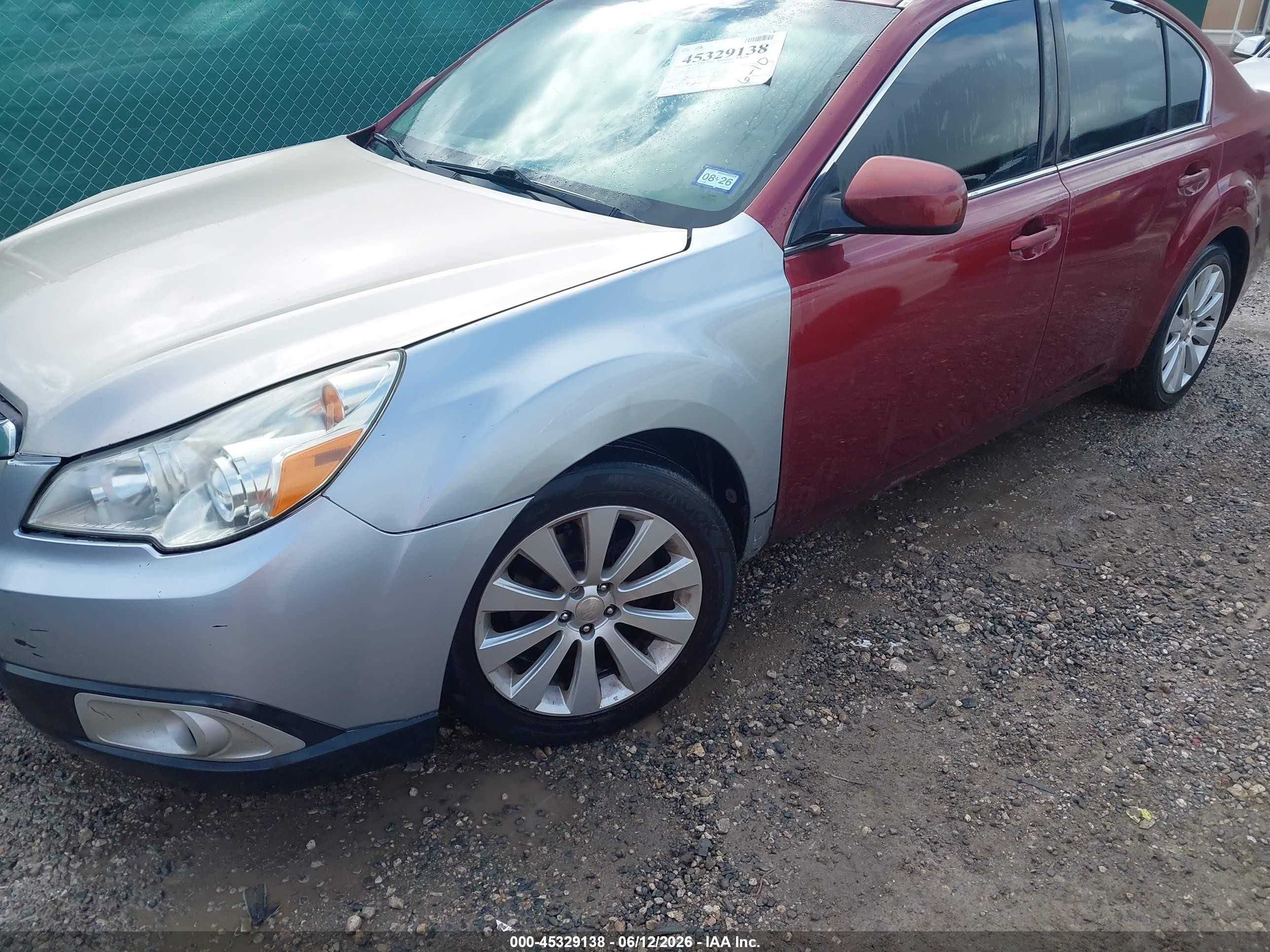 2010 Subaru Legacy 2.5i Limited Red vin: 4S3BMBL64A3230133