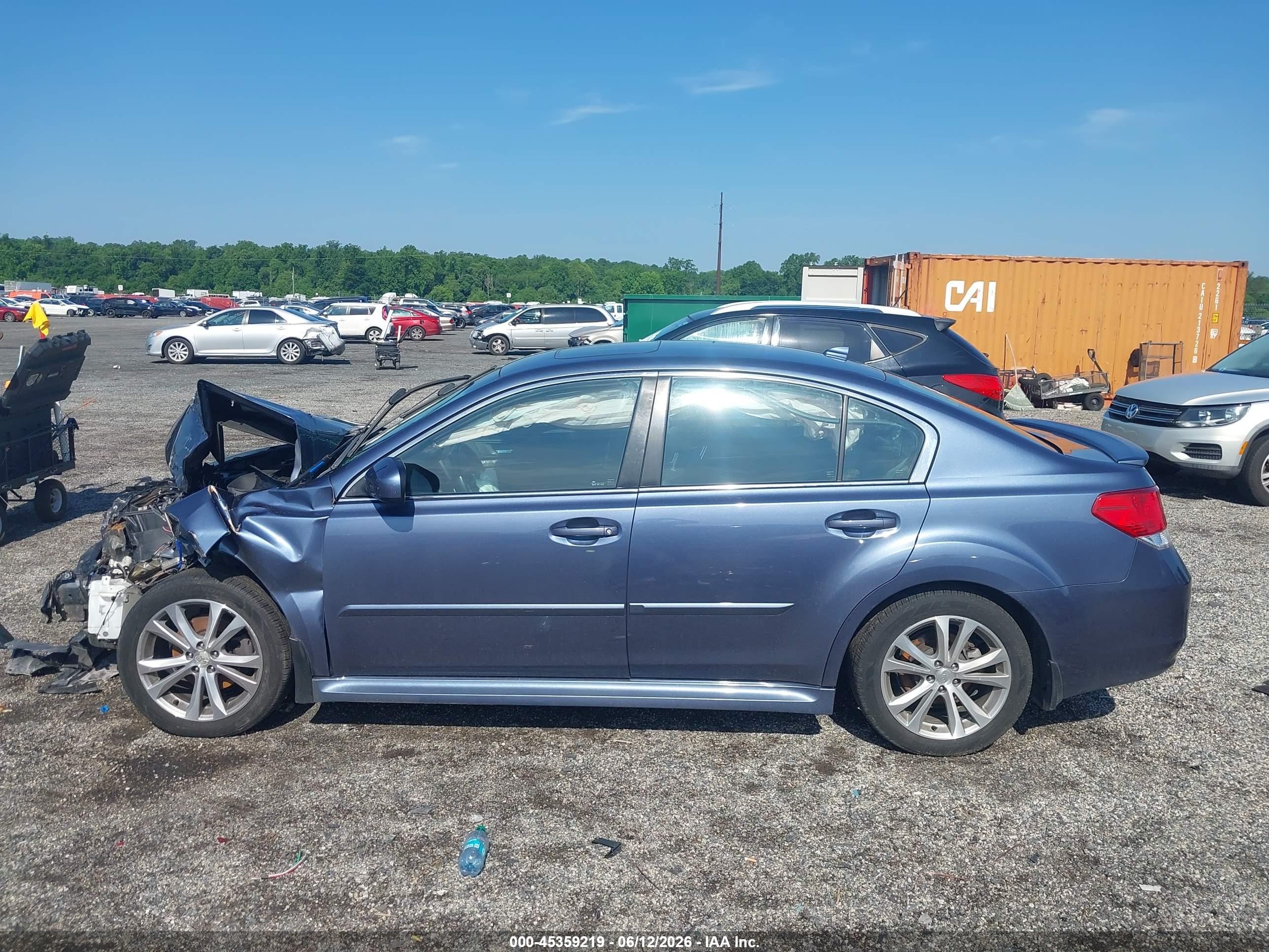 2013 Subaru Legacy 2.5i Limited Blue vin: 4S3BMBL69D3014153
