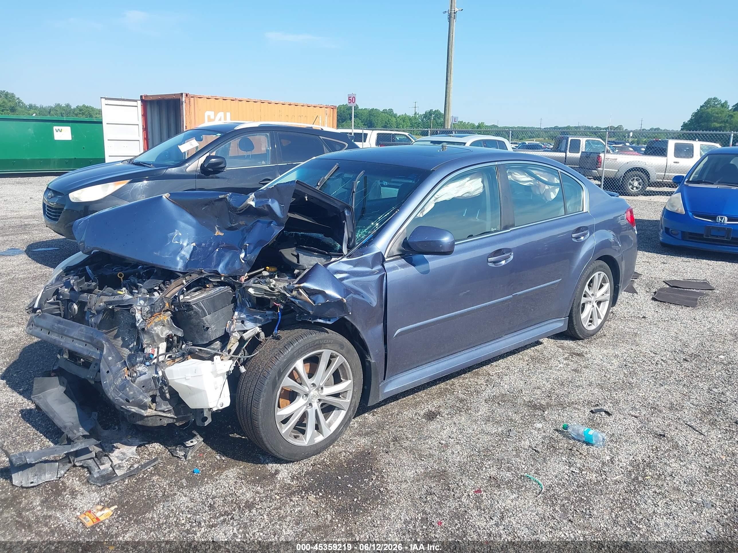 2013 Subaru Legacy 2.5i Limited Blue vin: 4S3BMBL69D3014153