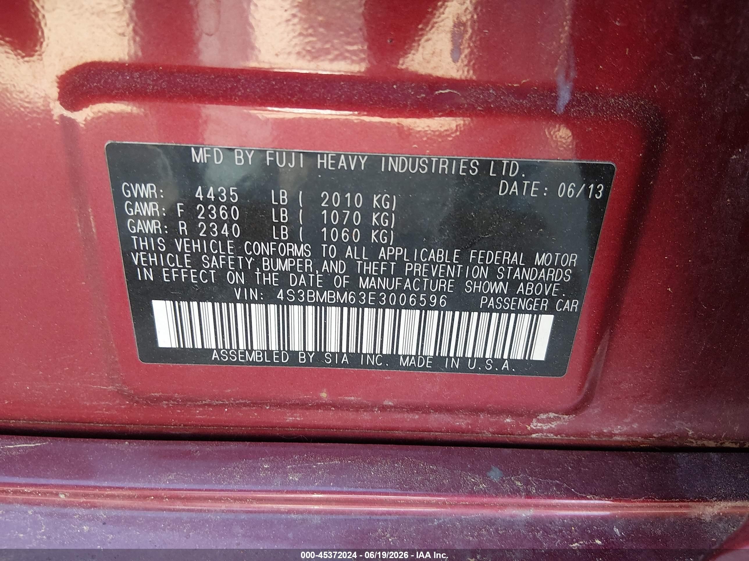 2014 Subaru Legacy 2.5i Limited Red vin: 4S3BMBM63E3006596