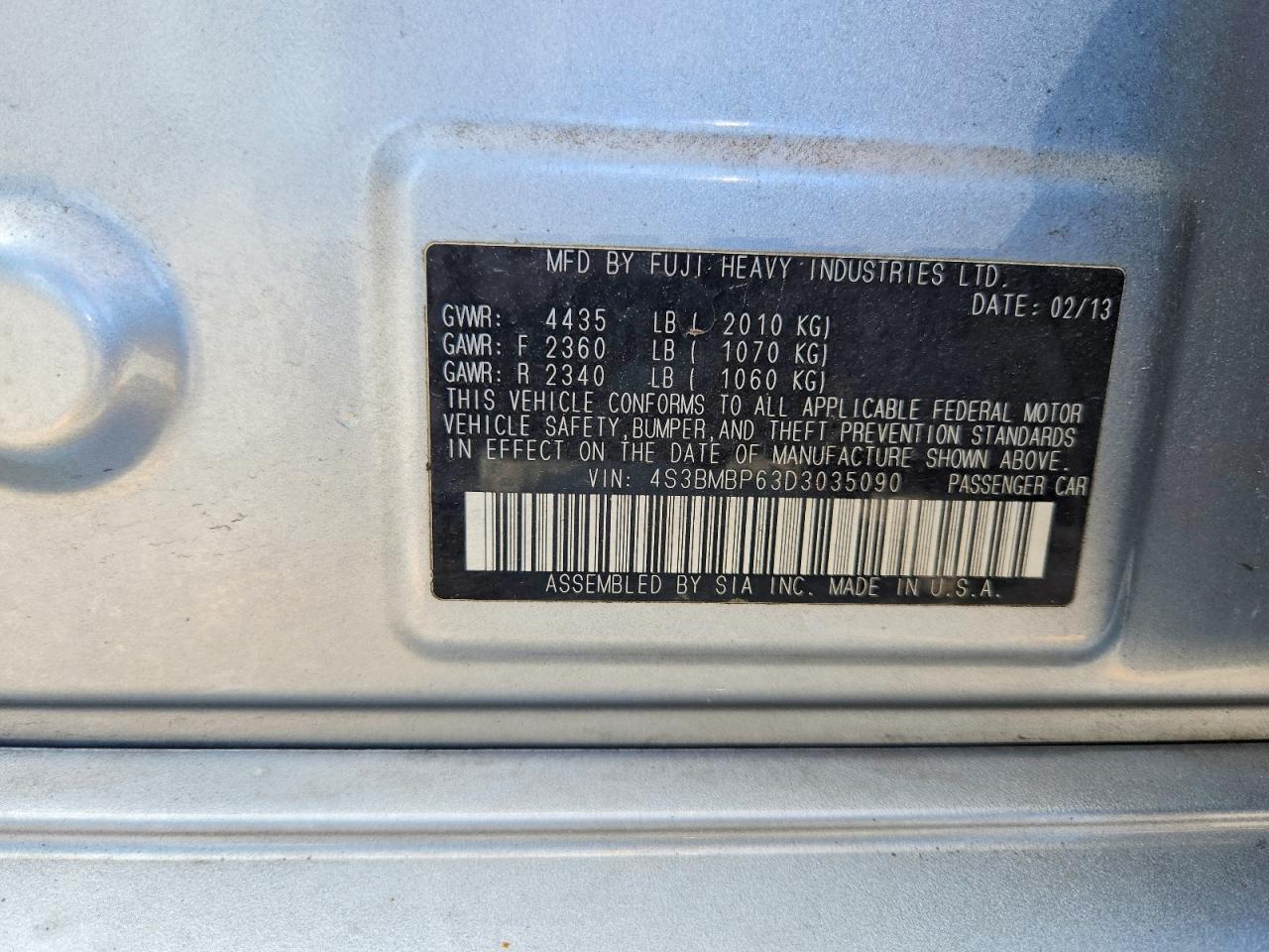 2013 Subaru Legacy 2.5i Limited Серебряный vin: 4S3BMBP63D3035090