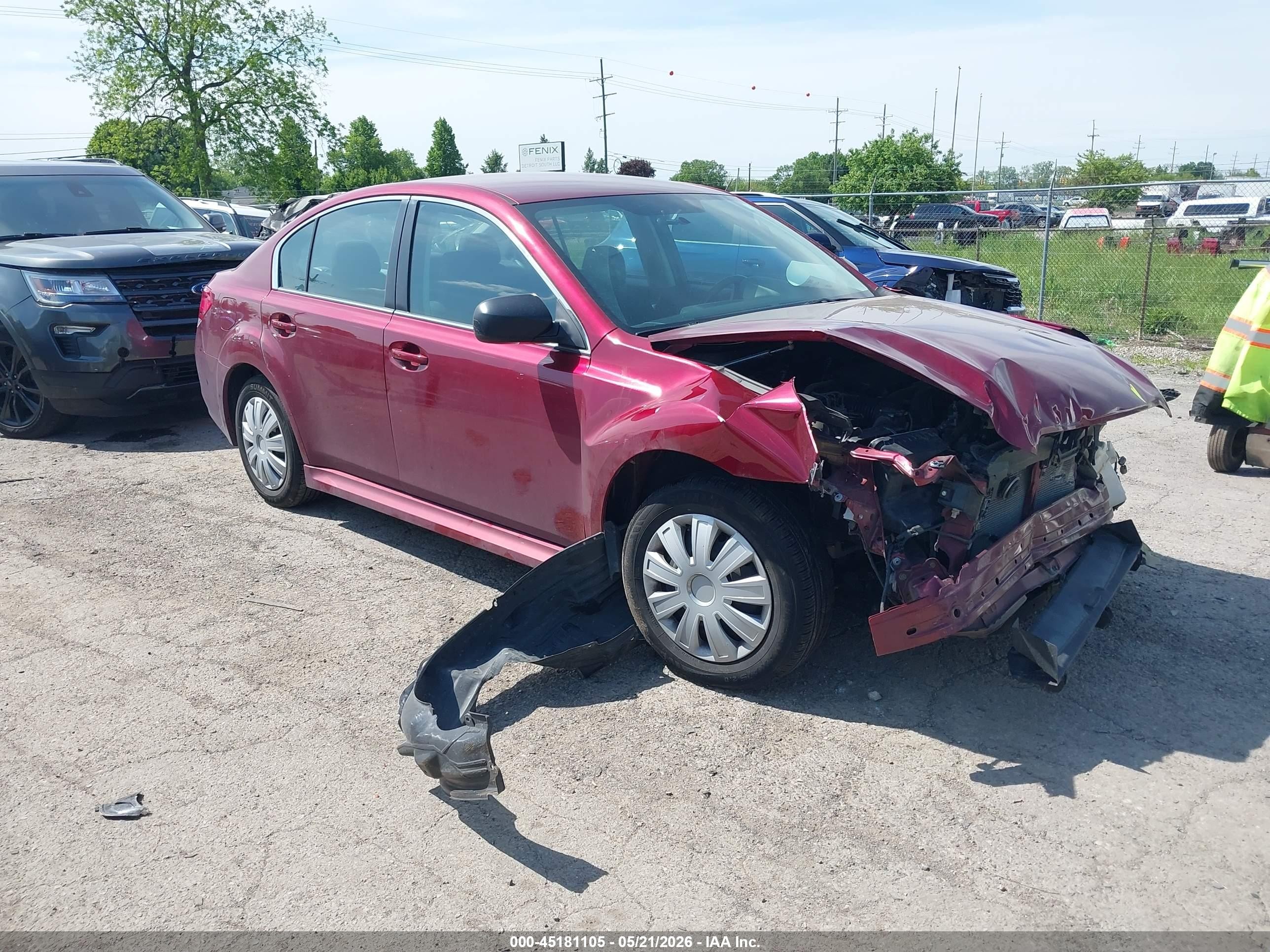 2011 Subaru Legacy 2.5i Red vin: 4S3BMCA62B3213096