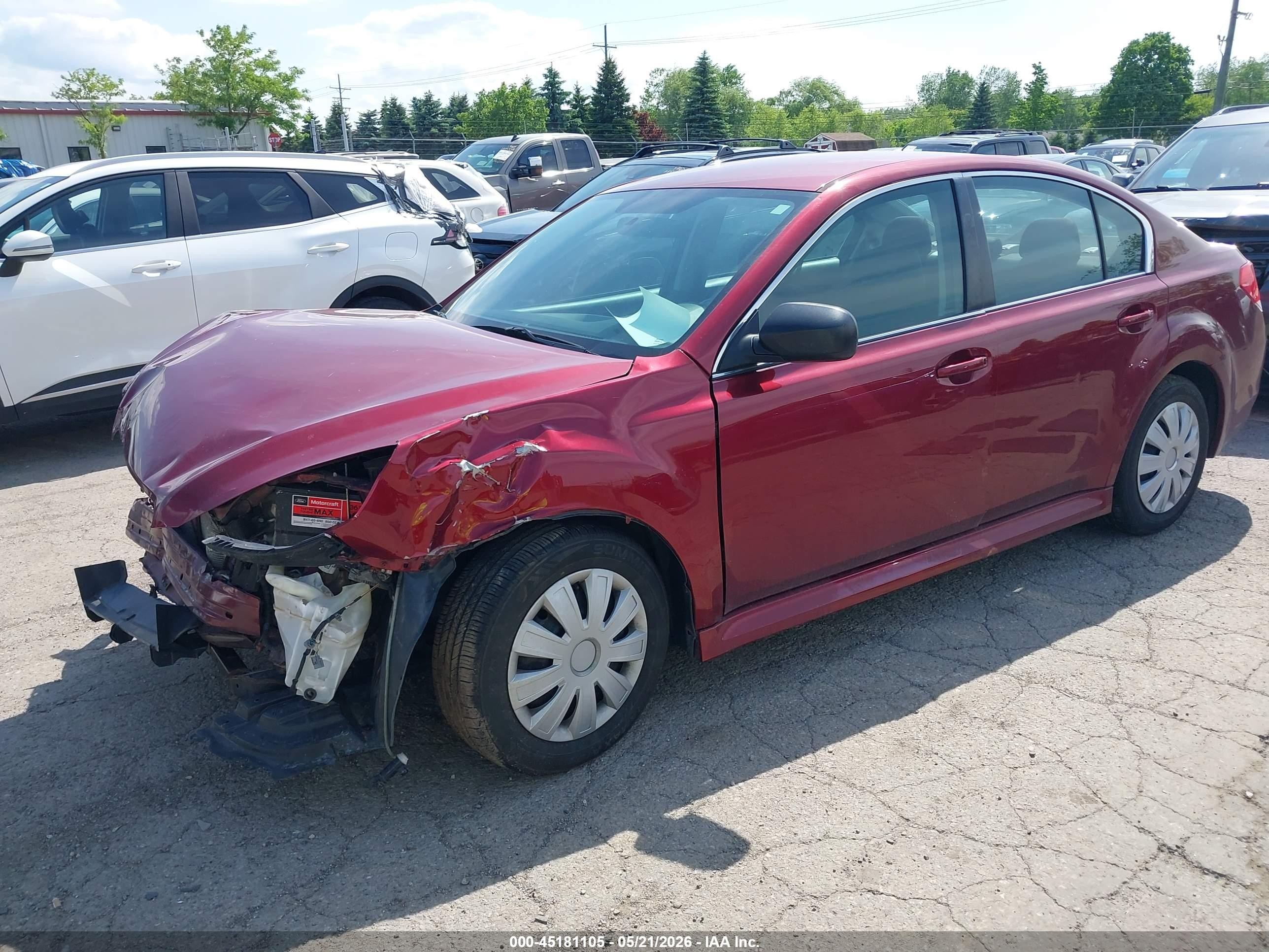 2011 Subaru Legacy 2.5i Red vin: 4S3BMCA62B3213096