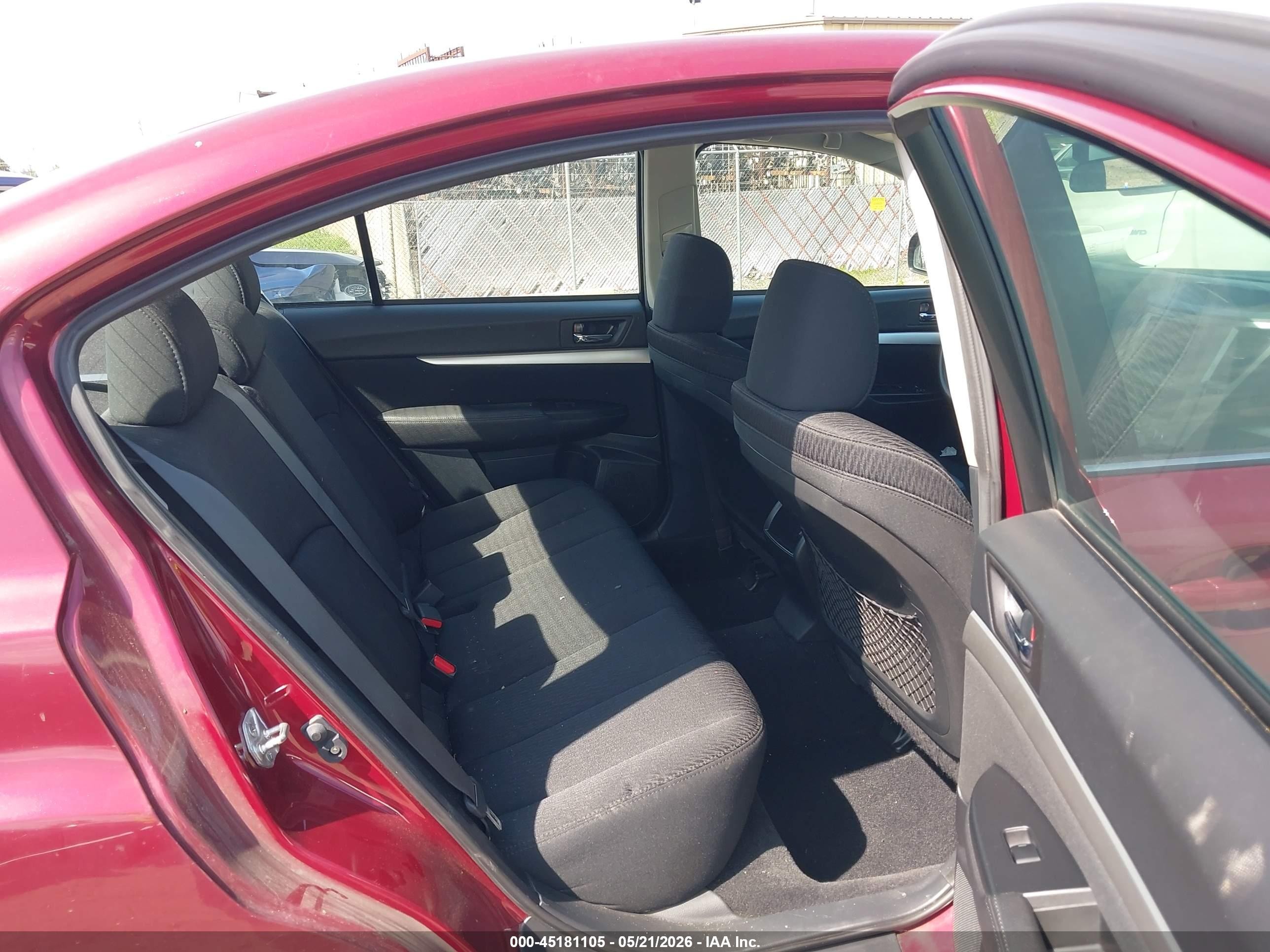 2011 Subaru Legacy 2.5i Red vin: 4S3BMCA62B3213096