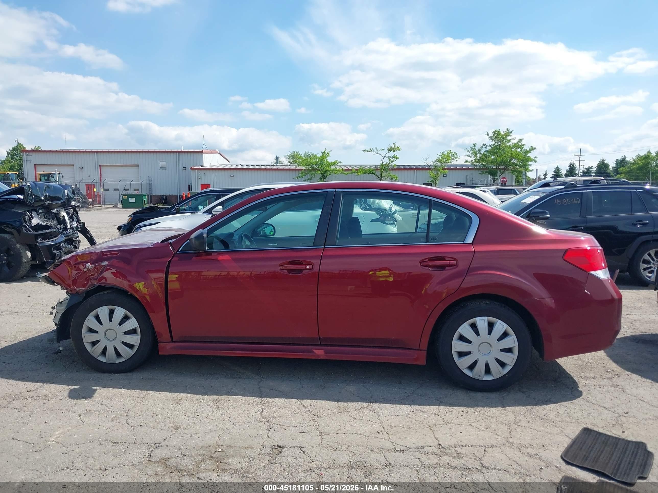 2011 Subaru Legacy 2.5i Red vin: 4S3BMCA62B3213096