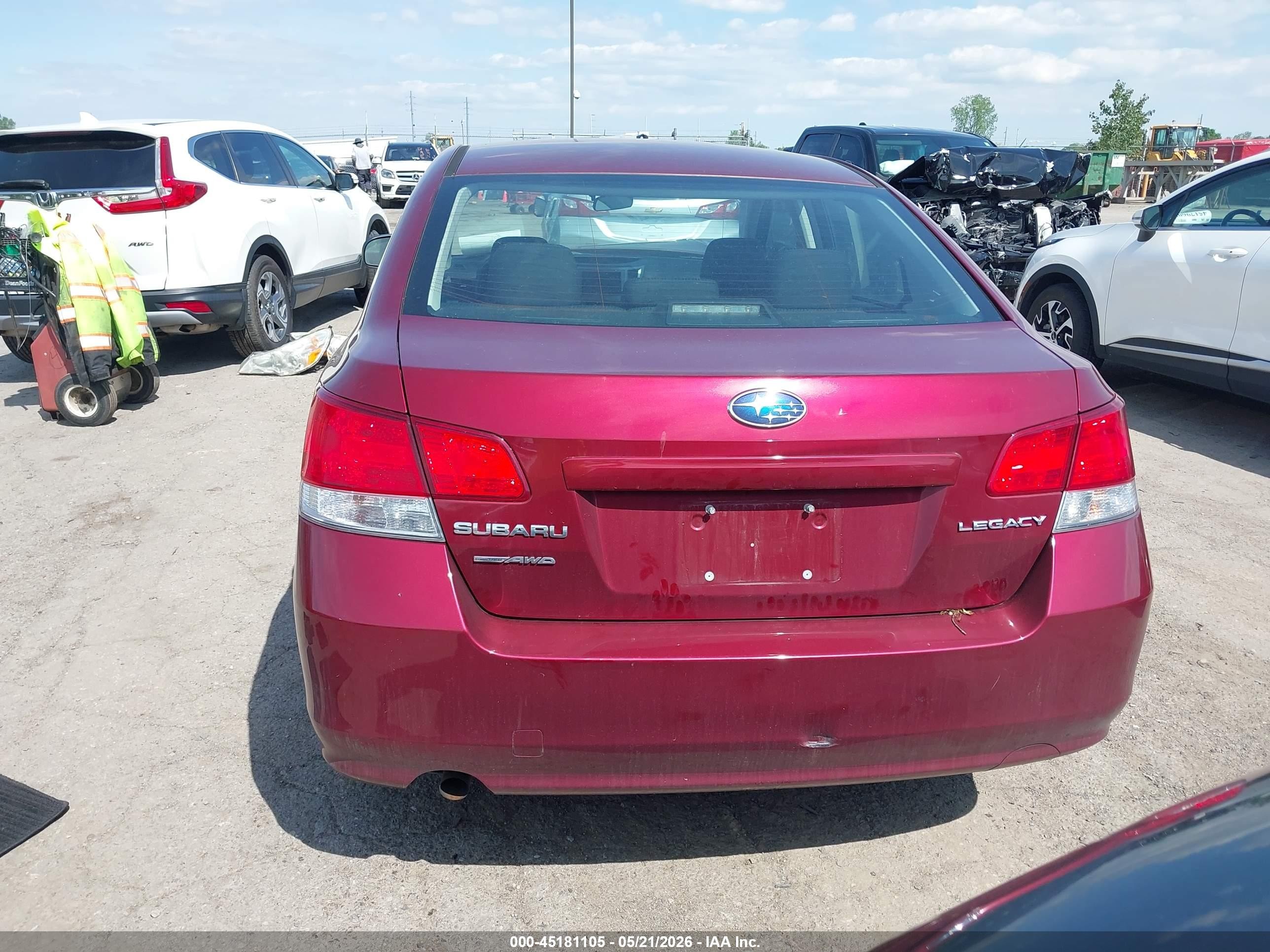 2011 Subaru Legacy 2.5i Red vin: 4S3BMCA62B3213096