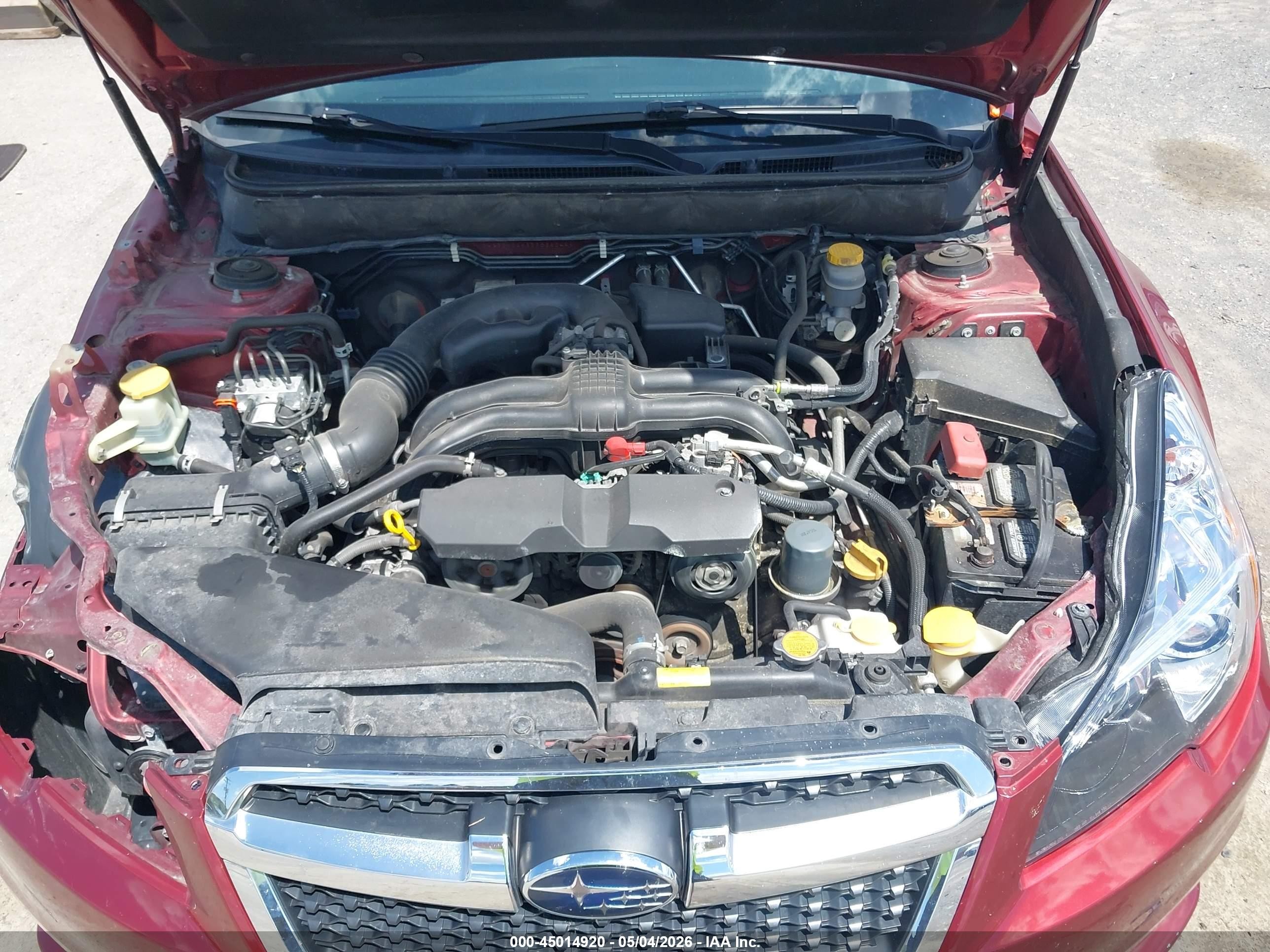 2013 Subaru Legacy 2.5i Red vin: 4S3BMCA63D3036044
