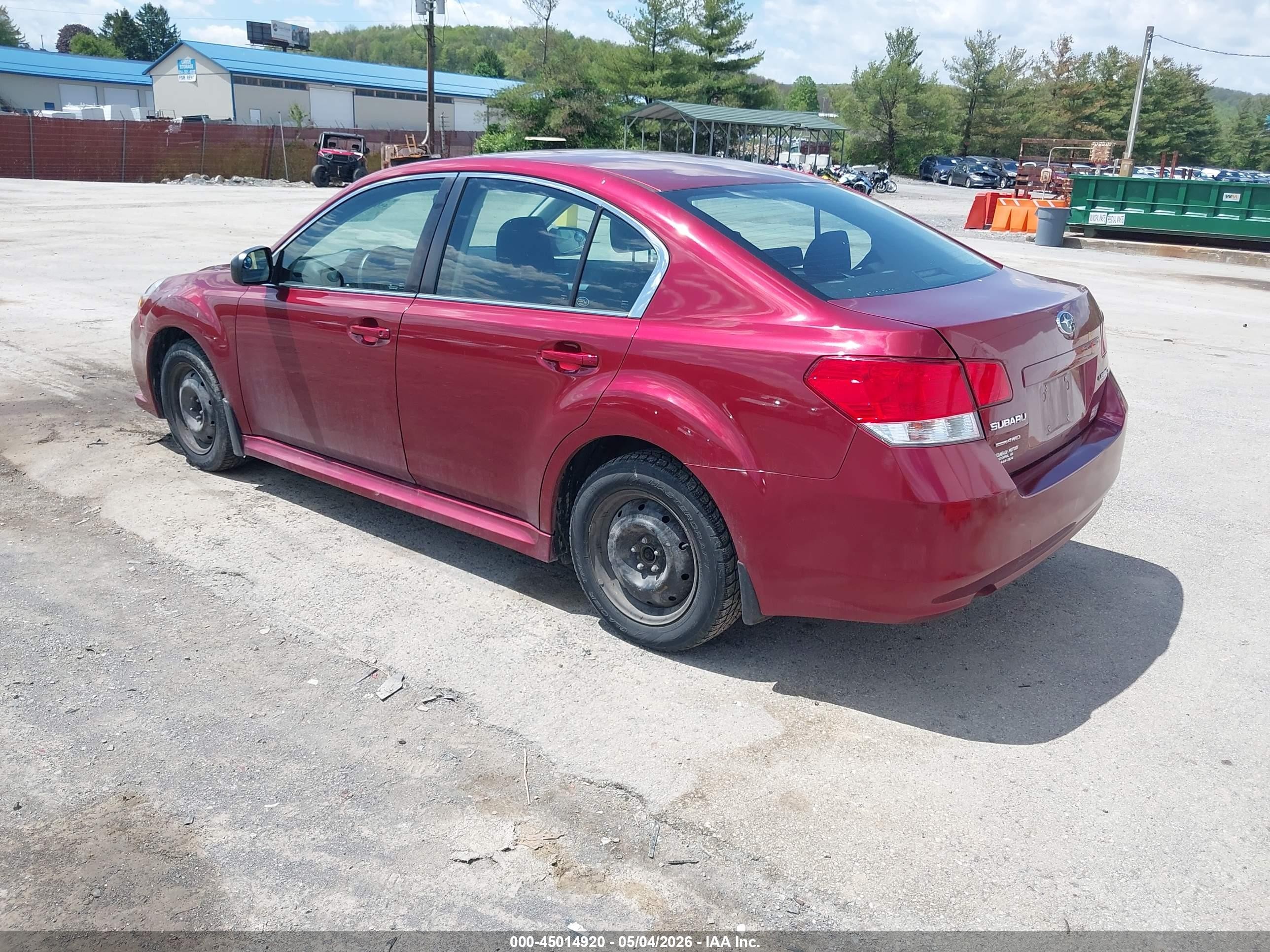 2013 Subaru Legacy 2.5i Red vin: 4S3BMCA63D3036044