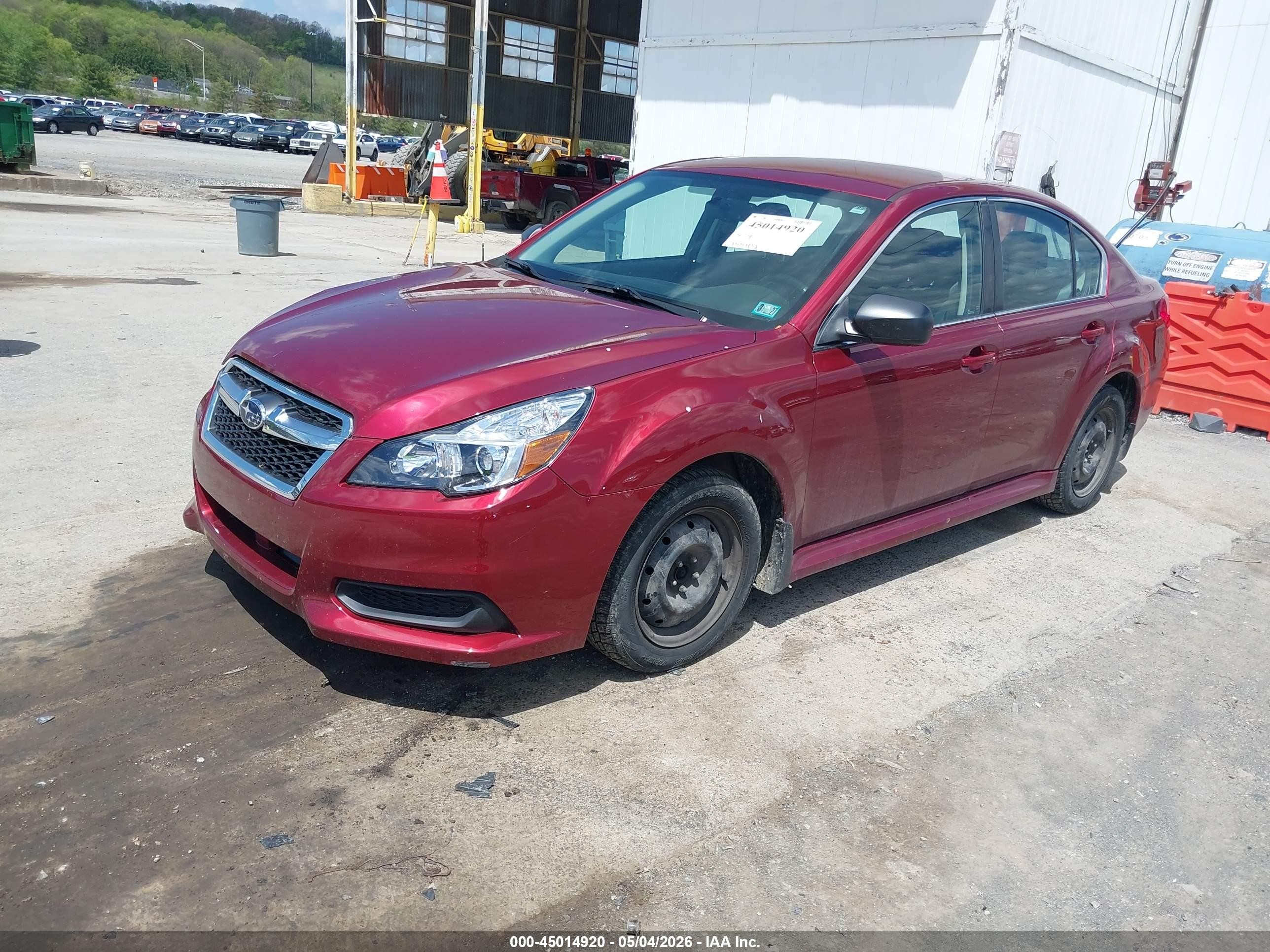 2013 Subaru Legacy 2.5i Red vin: 4S3BMCA63D3036044