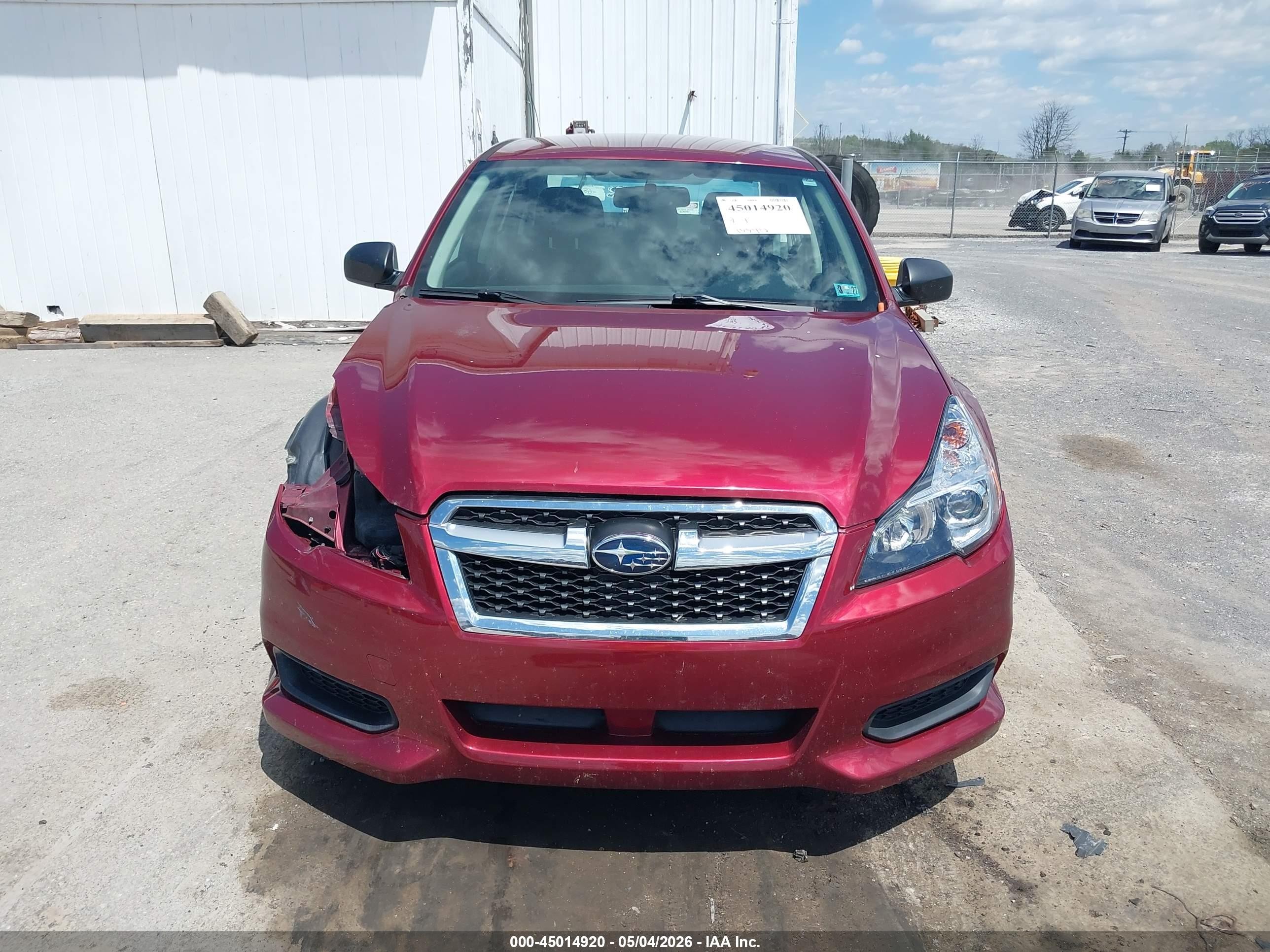 2013 Subaru Legacy 2.5i Red vin: 4S3BMCA63D3036044
