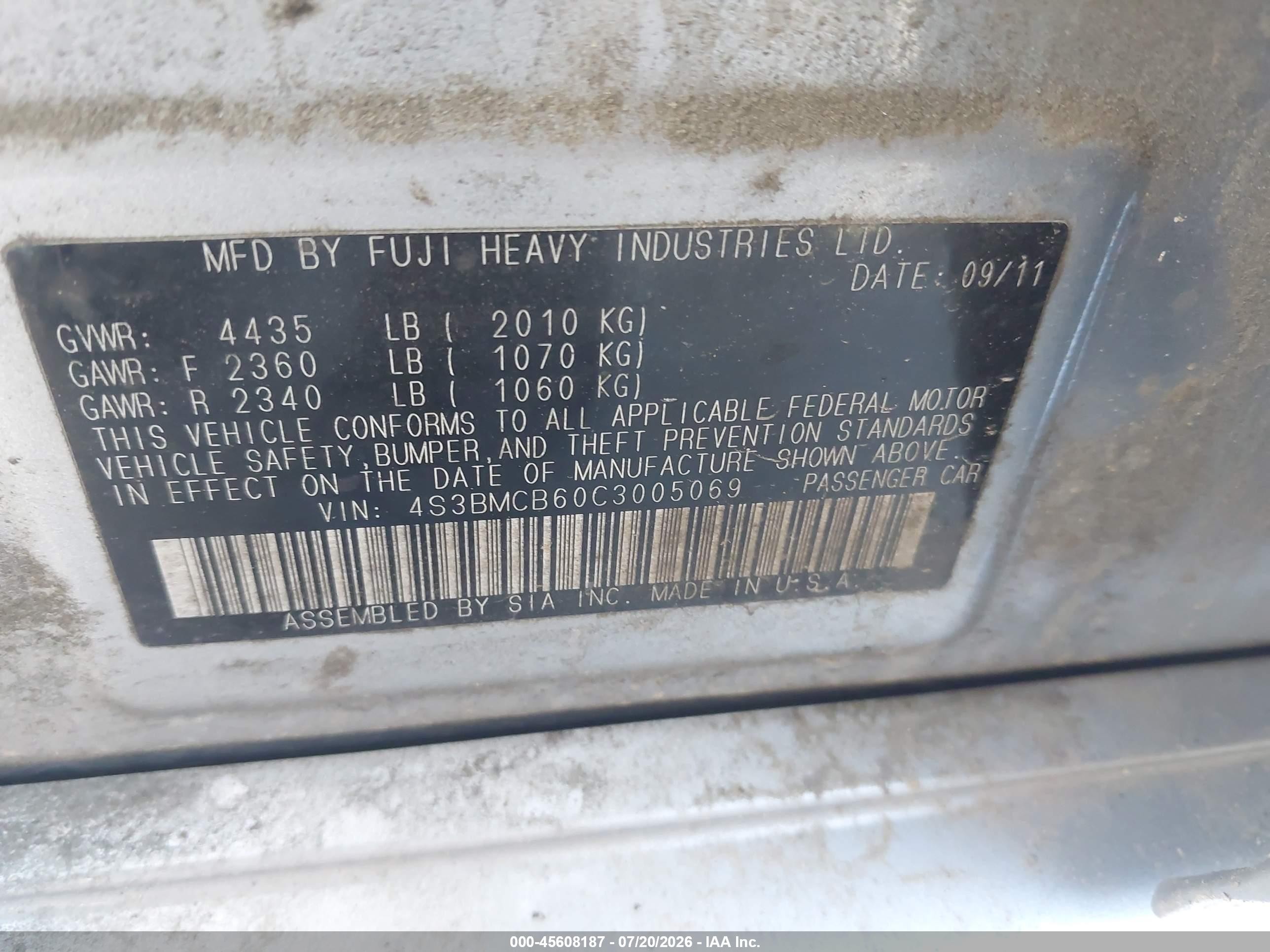 2012 Subaru Legacy 2.5i Premium Silver vin: 4S3BMCB60C3005069