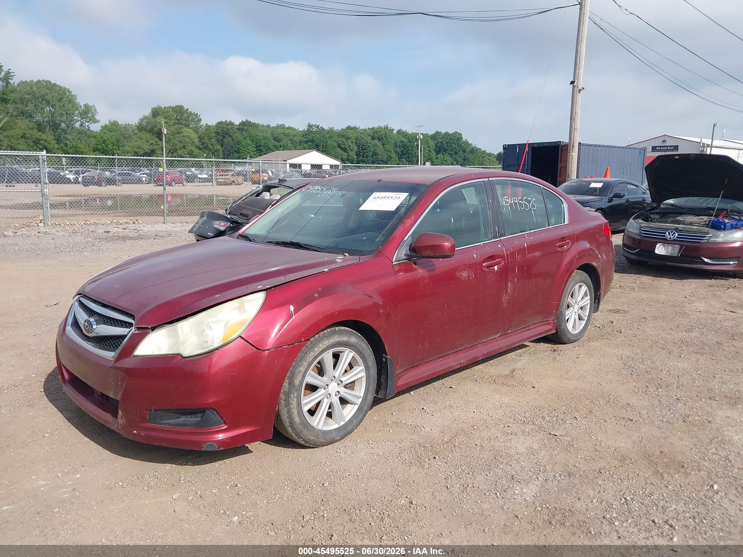 2011 Subaru Legacy 2.5i Premium Red vin: 4S3BMCC63B3228638