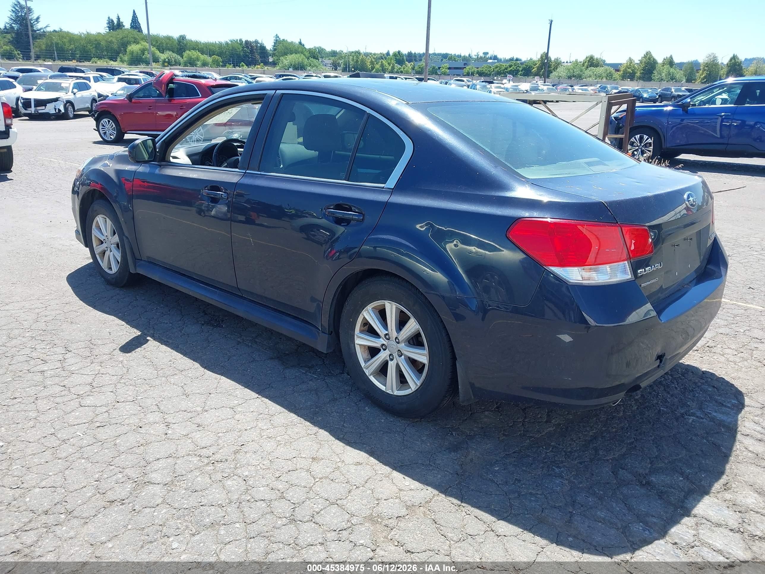 2012 Subaru Legacy 2.5i Premium Blue vin: 4S3BMCC63C3031910