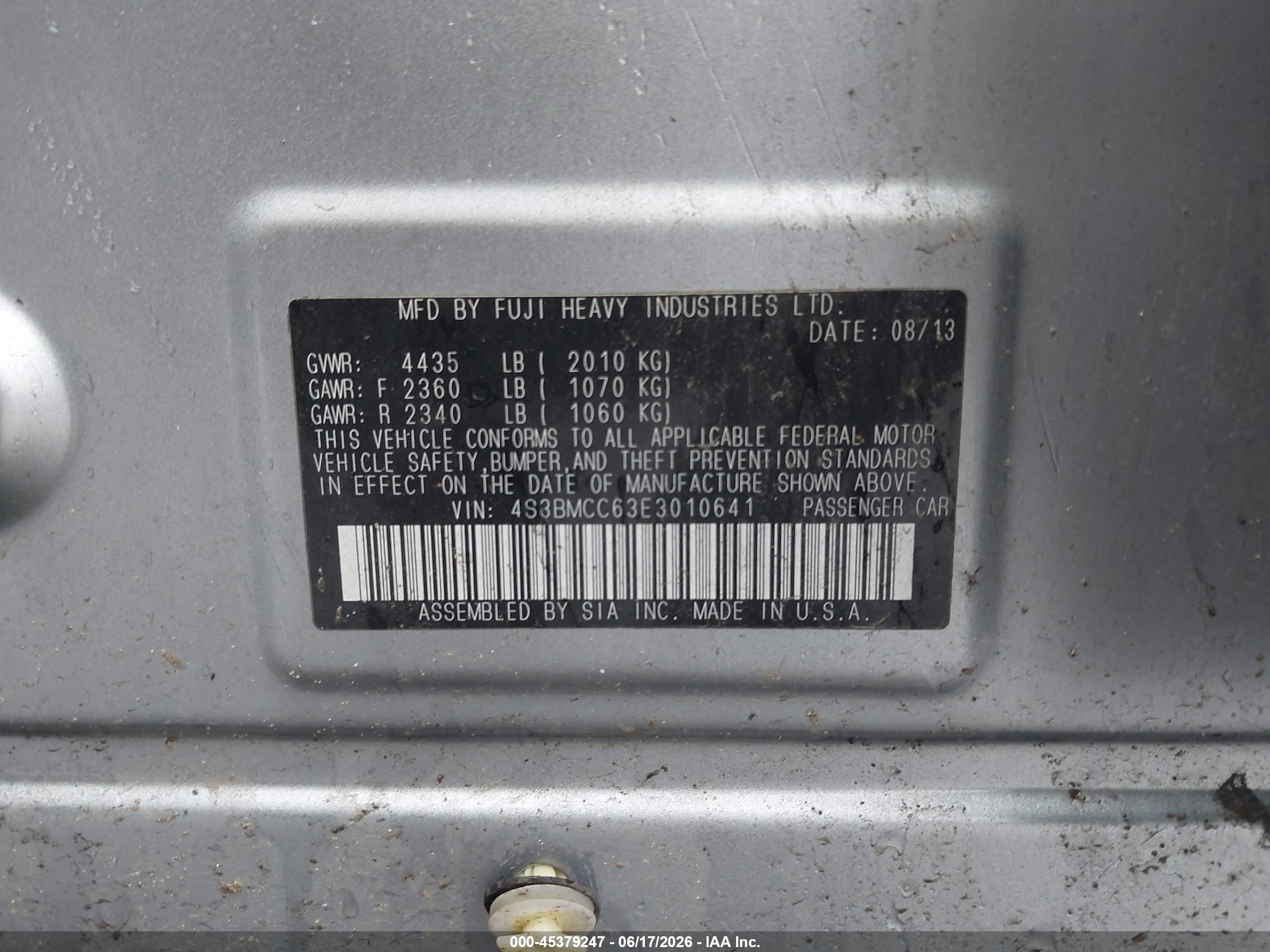 2014 Subaru Legacy 2.5i Premium Silver vin: 4S3BMCC63E3010641