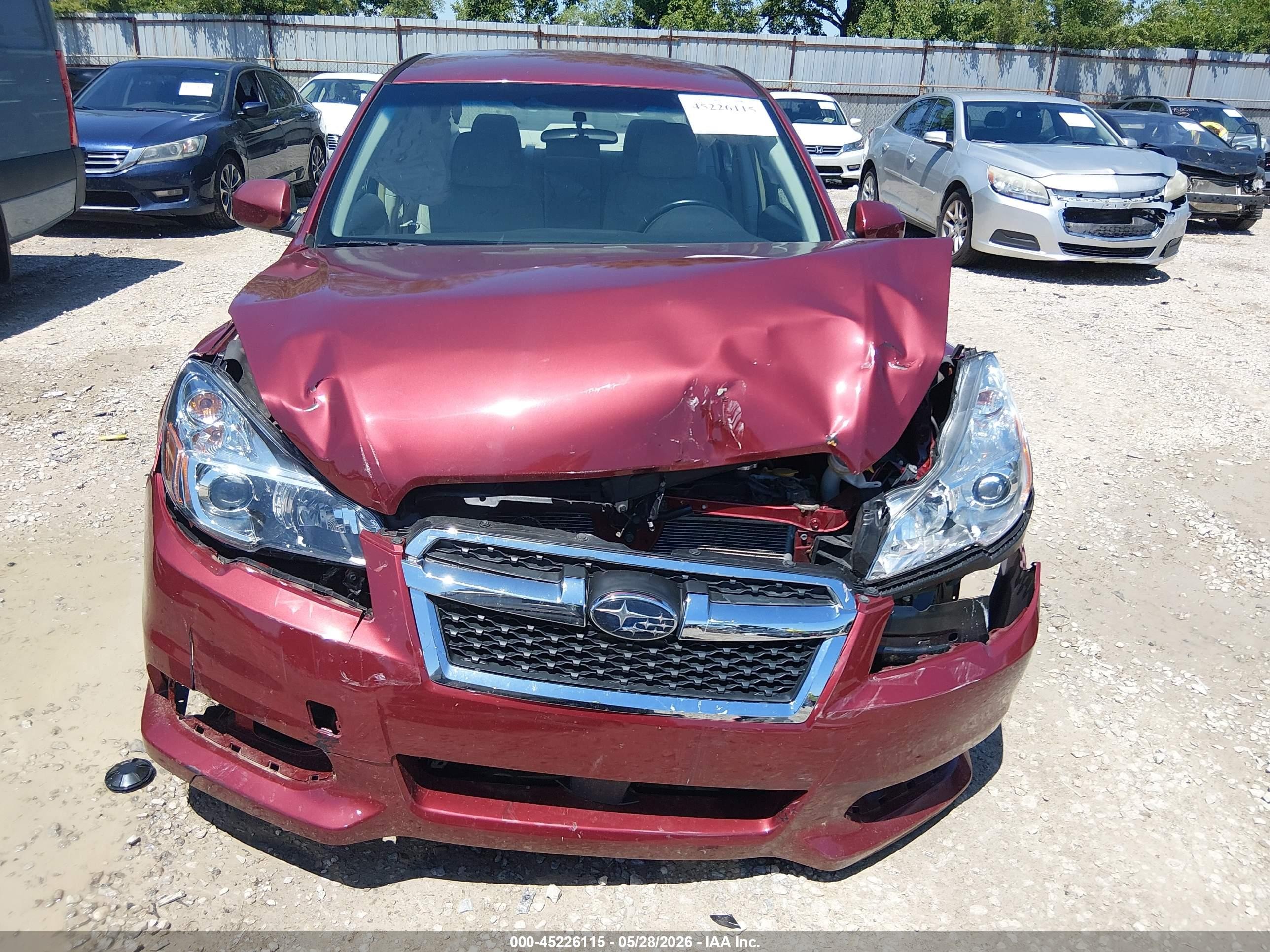 2014 Subaru Legacy 2.5i Premium Red vin: 4S3BMCC64E3003925
