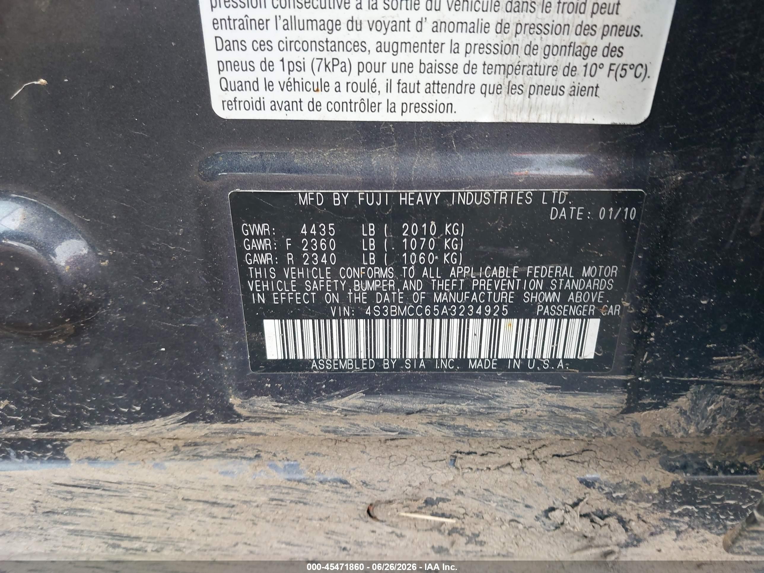 2010 Subaru Legacy 2.5i Premium Gray vin: 4S3BMCC65A3234925