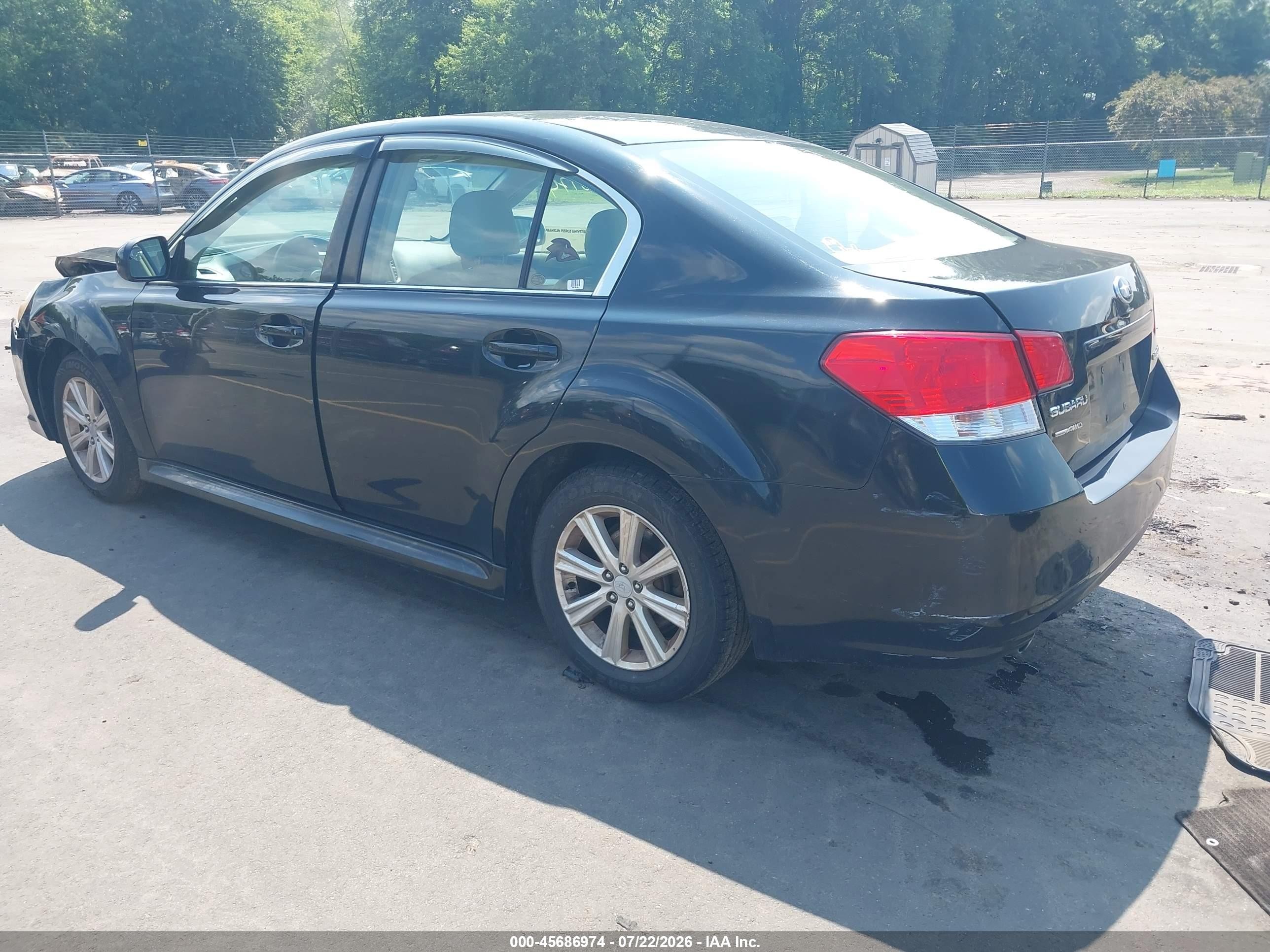 2010 Subaru Legacy 2.5i Premium Black vin: 4S3BMCC65A3238392