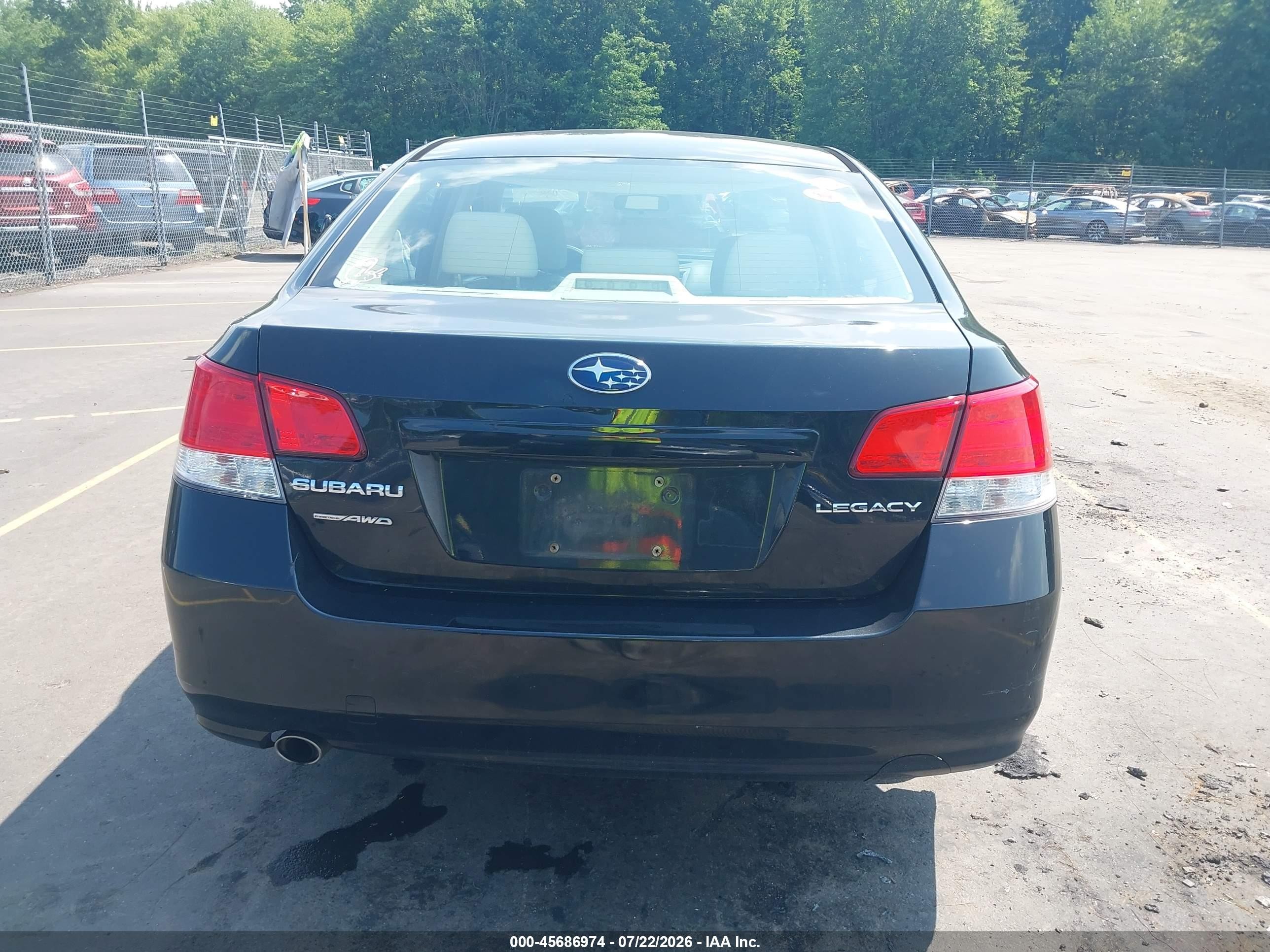 2010 Subaru Legacy 2.5i Premium Black vin: 4S3BMCC65A3238392