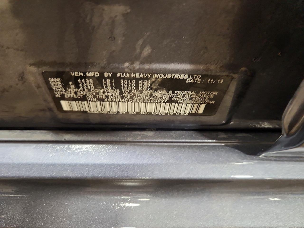 2014 Subaru Legacy 2.5i Premium Синий vin: 4S3BMCC65E3020927