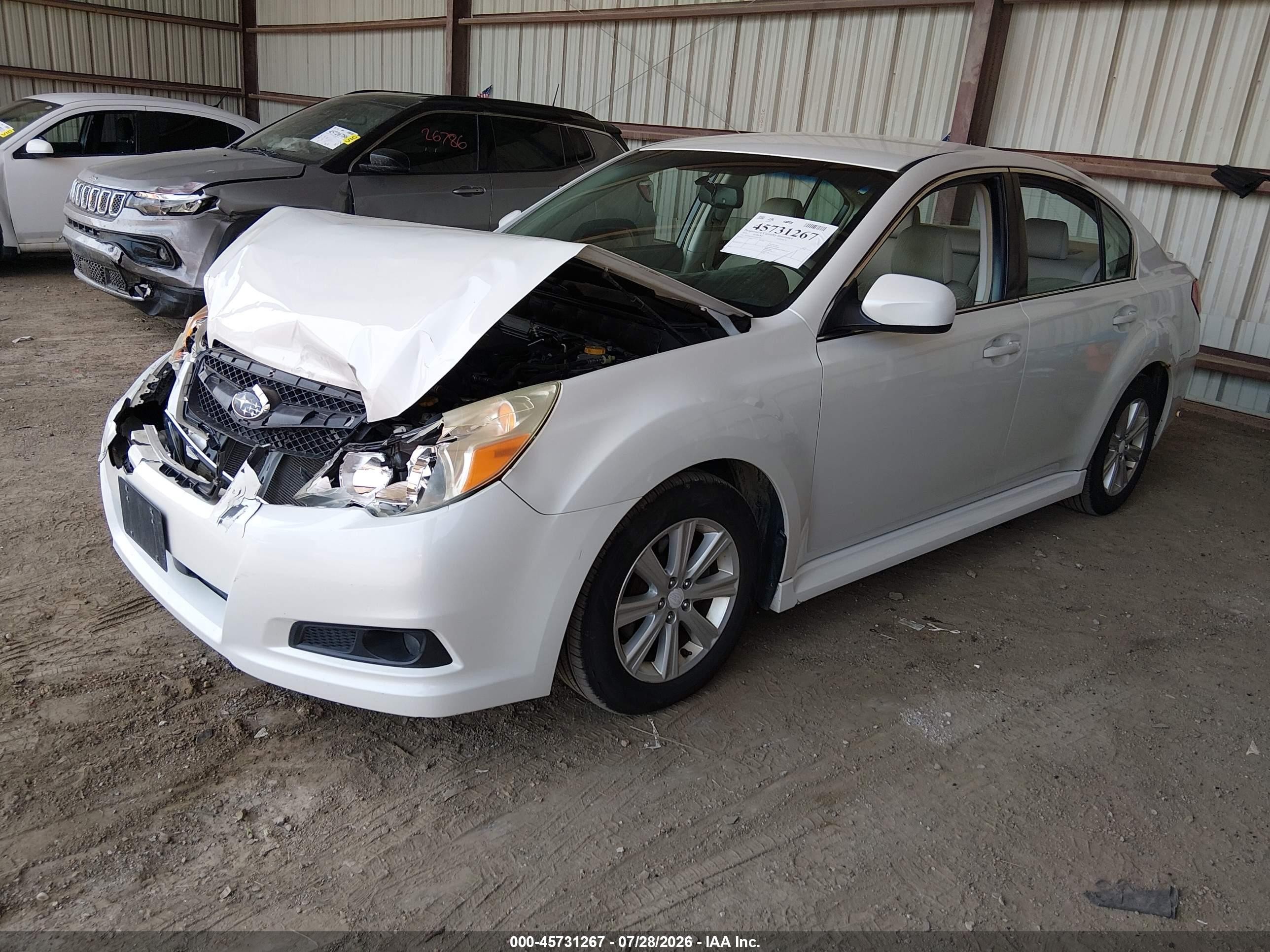 2010 Subaru Legacy 2.5i Premium White vin: 4S3BMCC66A3241303