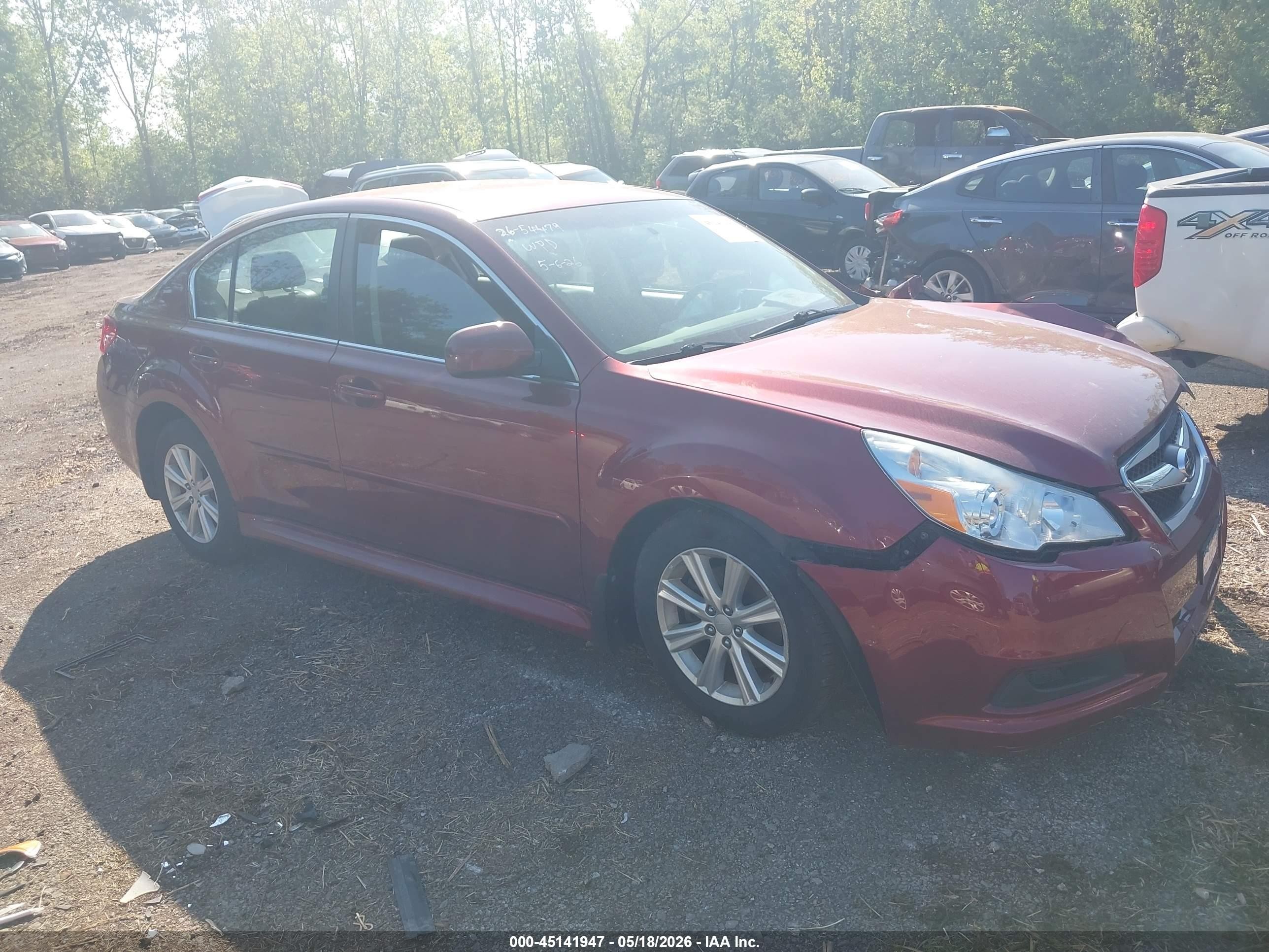2012 Subaru Legacy 2.5i Premium Burgundy vin: 4S3BMCC68C3036908