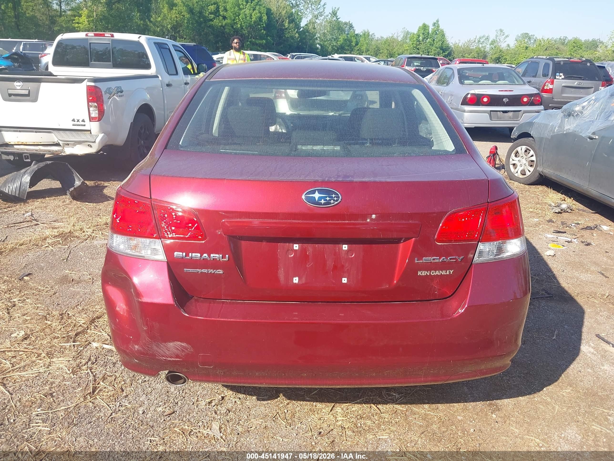 2012 Subaru Legacy 2.5i Premium Burgundy vin: 4S3BMCC68C3036908