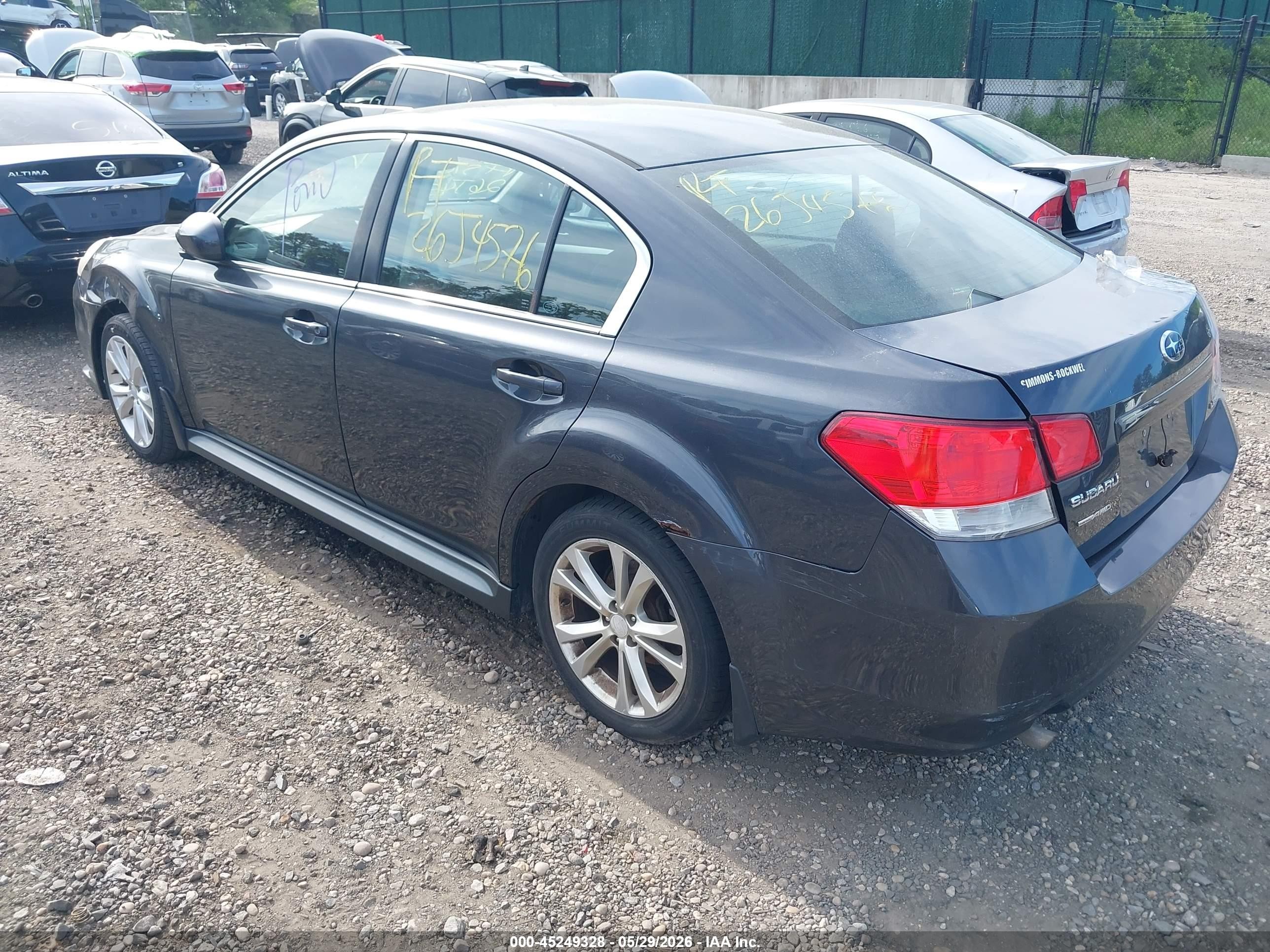 2013 Subaru Legacy 2.5i Premium Серый vin: 4S3BMCC68D3018863